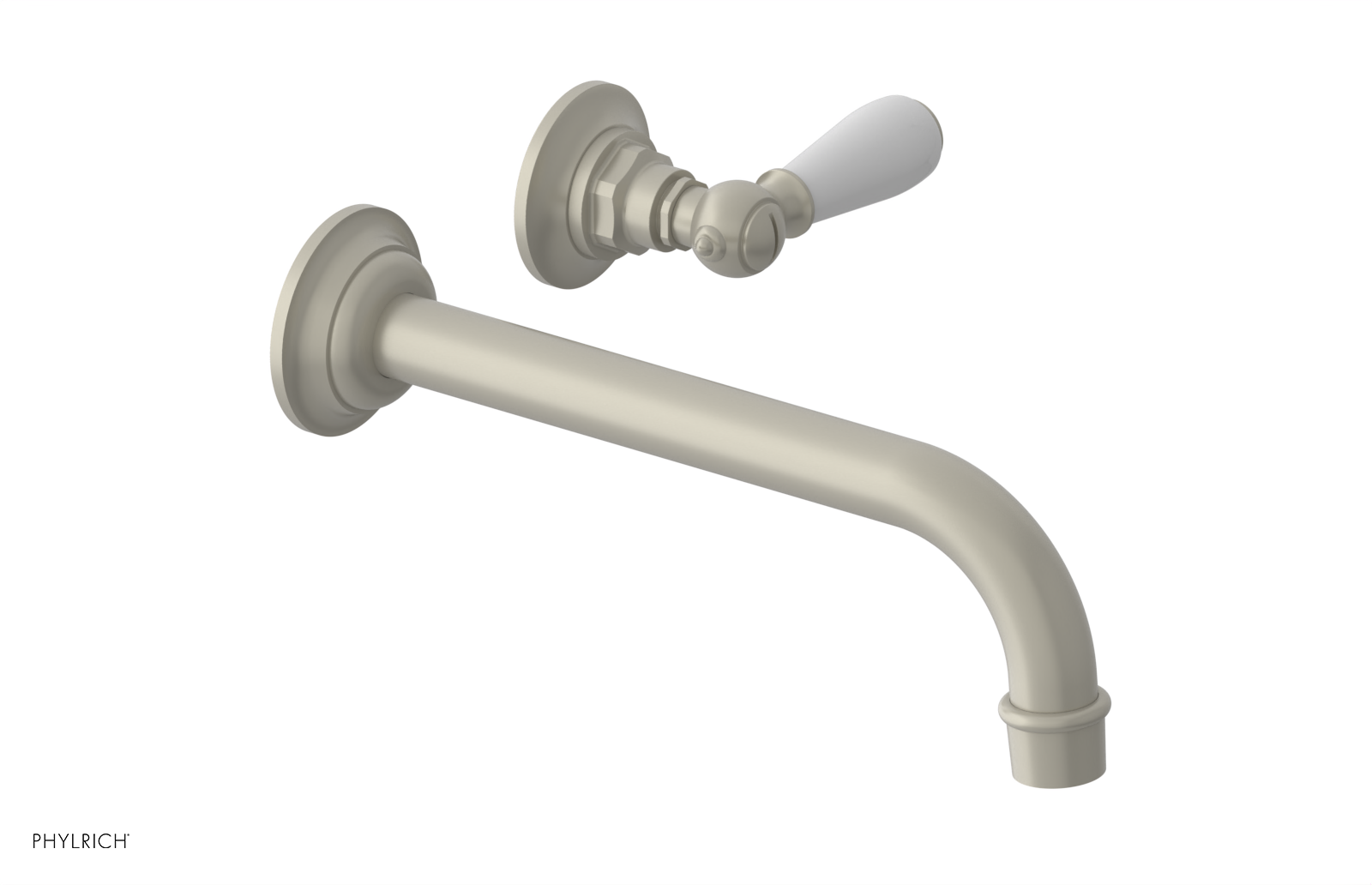 JAMESTOWN Single Handle Wall Lavatory Set - 10" Spout with "White" Accents 165-16-10