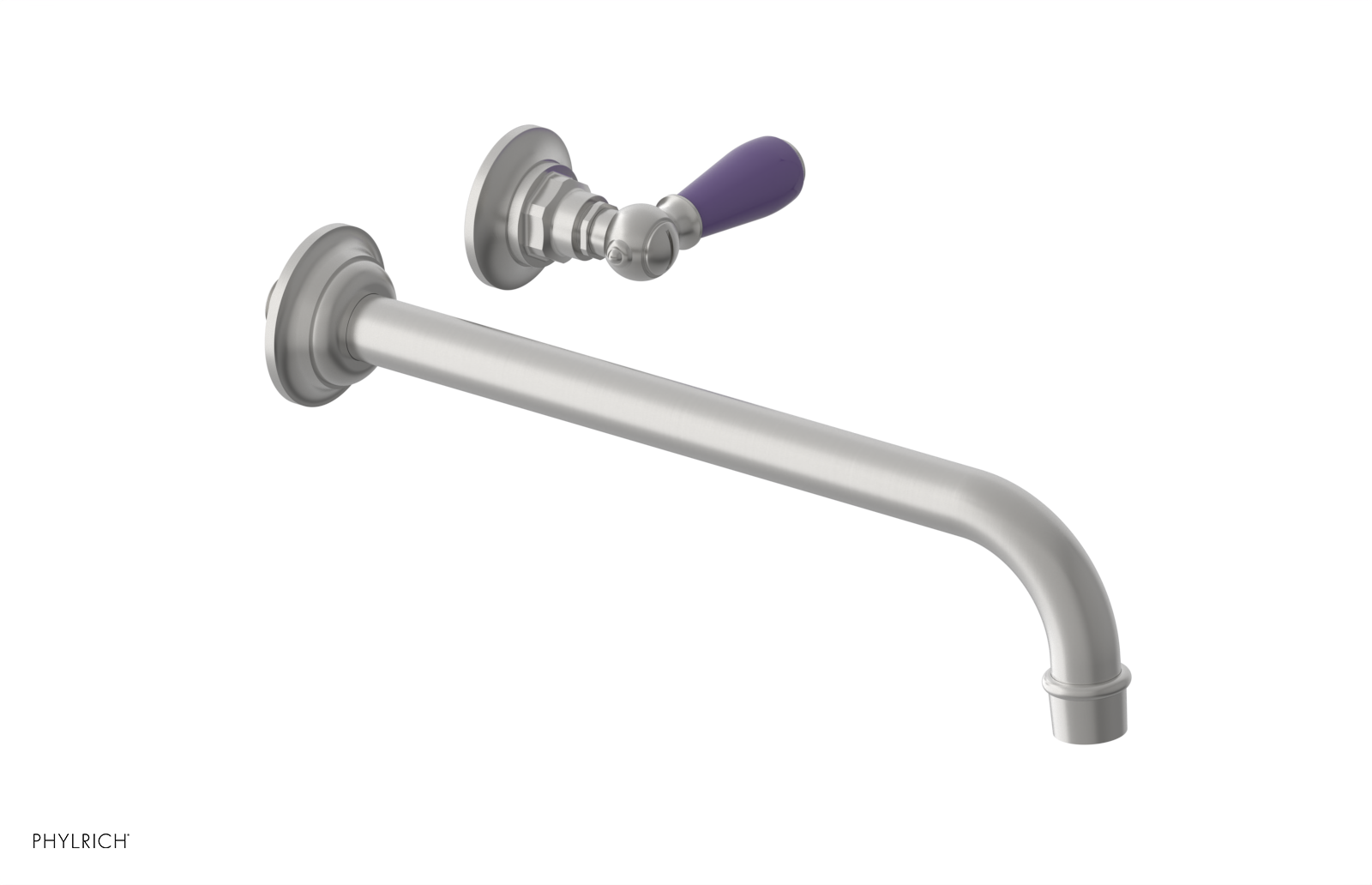 JAMESTOWN Single Handle Wall Lavatory Set - 12" Spout with "Purple" Accents 165-16-12