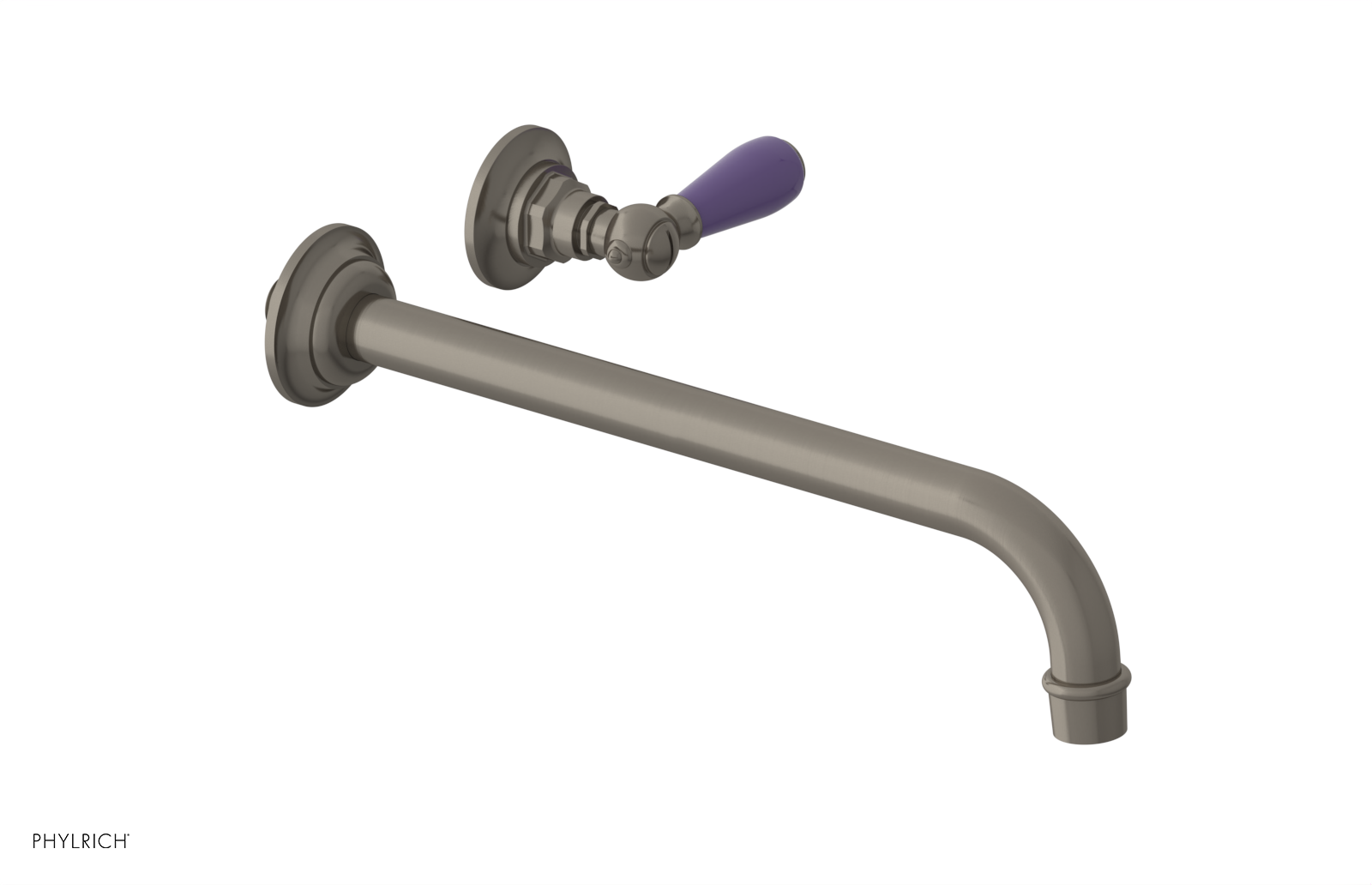 JAMESTOWN Single Handle Wall Lavatory Set - 12" Spout with "Purple" Accents 165-16-12