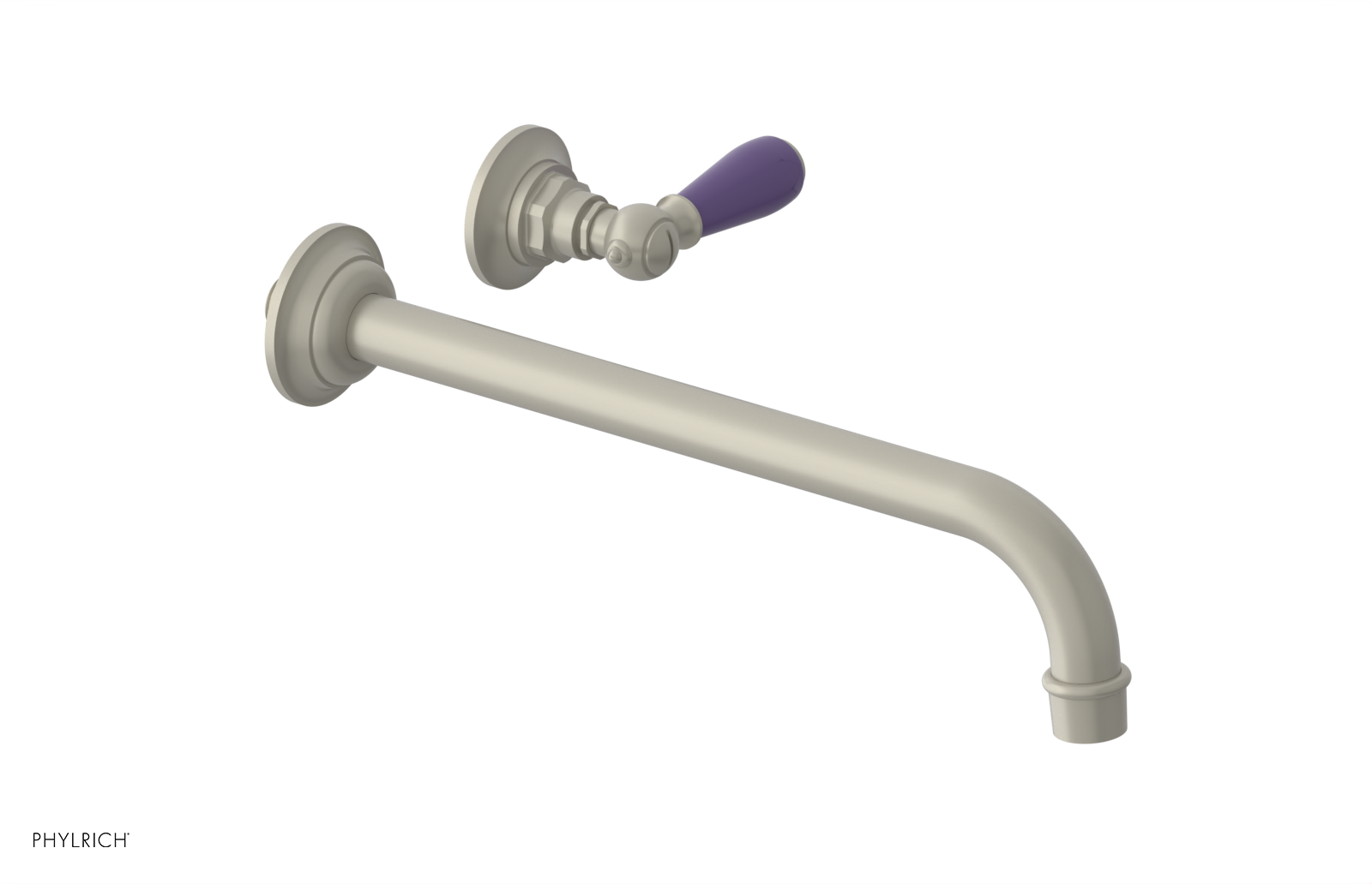 JAMESTOWN Single Handle Wall Lavatory Set - 12" Spout with "Purple" Accents 165-16-12