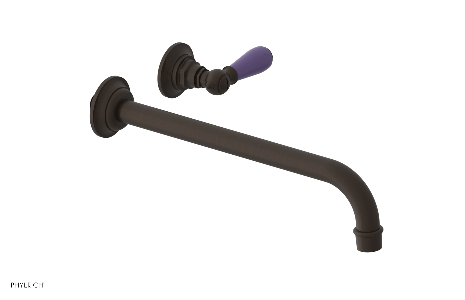 JAMESTOWN Single Handle Wall Lavatory Set - 12" Spout with "Purple" Accents 165-16-12
