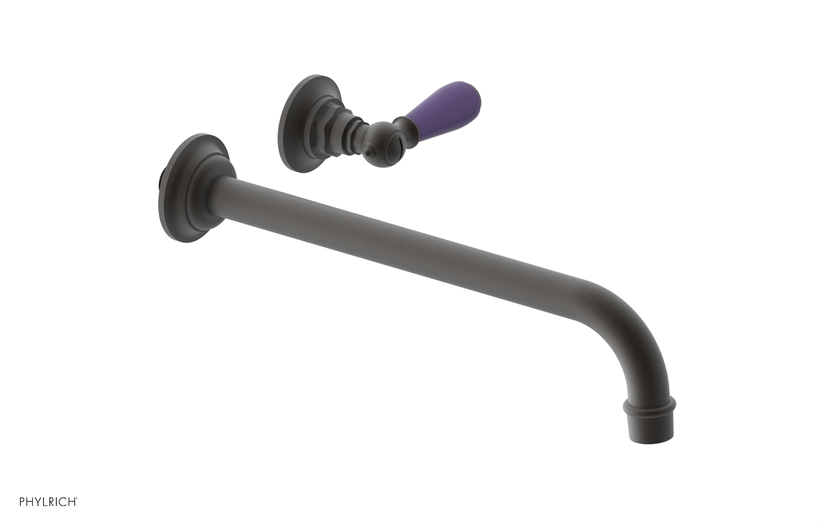 JAMESTOWN Single Handle Wall Lavatory Set - 12" Spout with "Purple" Accents 165-16-12