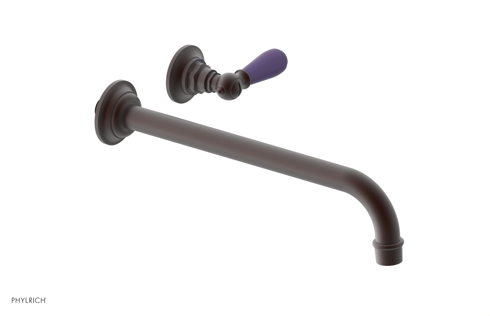 JAMESTOWN Single Handle Wall Lavatory Set - 12" Spout with "Purple" Accents 165-16-12