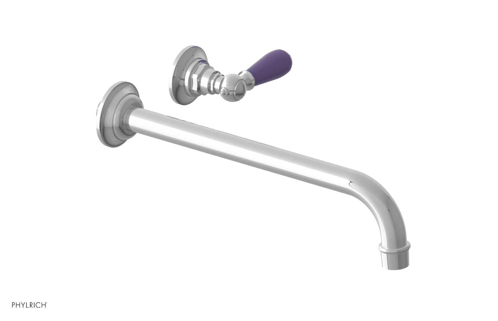 JAMESTOWN Single Handle Wall Lavatory Set - 12" Spout with "Purple" Accents 165-16-12