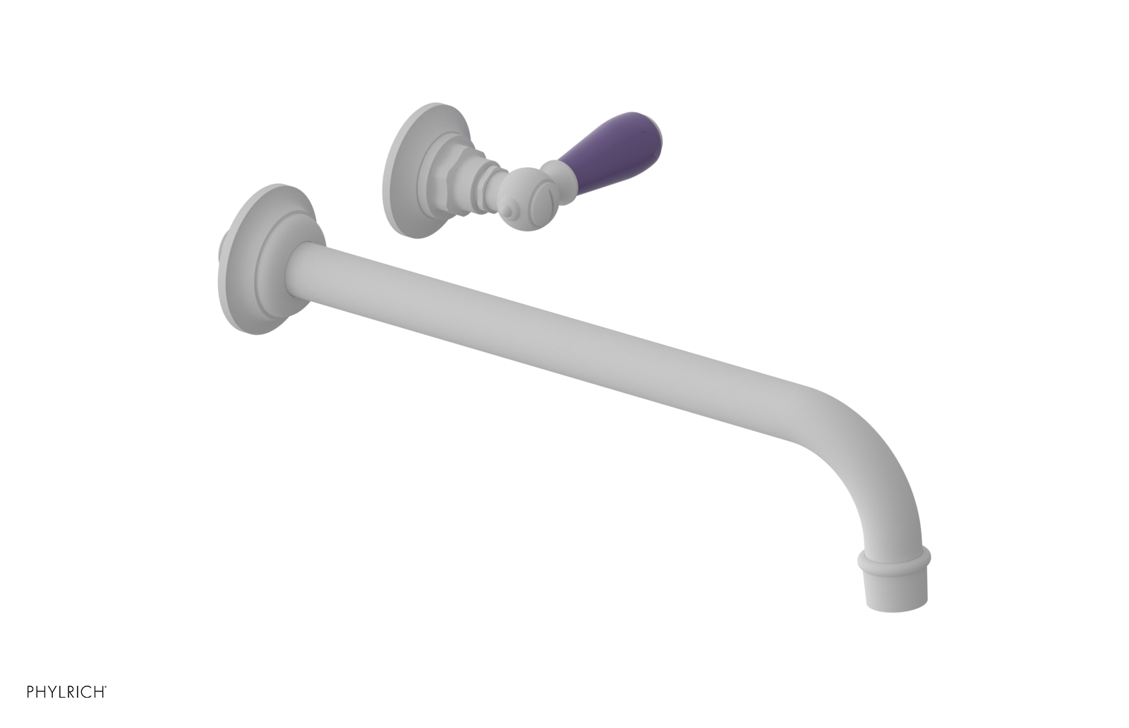 JAMESTOWN Single Handle Wall Lavatory Set - 12" Spout with "Purple" Accents 165-16-12