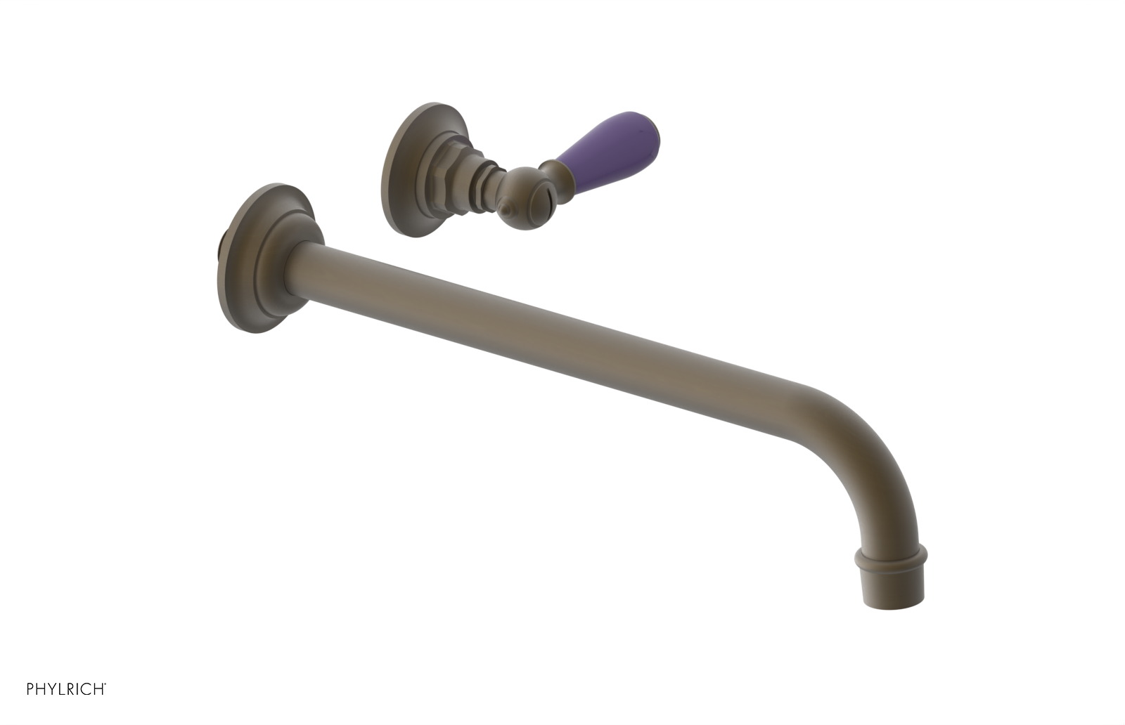 JAMESTOWN Single Handle Wall Lavatory Set - 12" Spout with "Purple" Accents 165-16-12