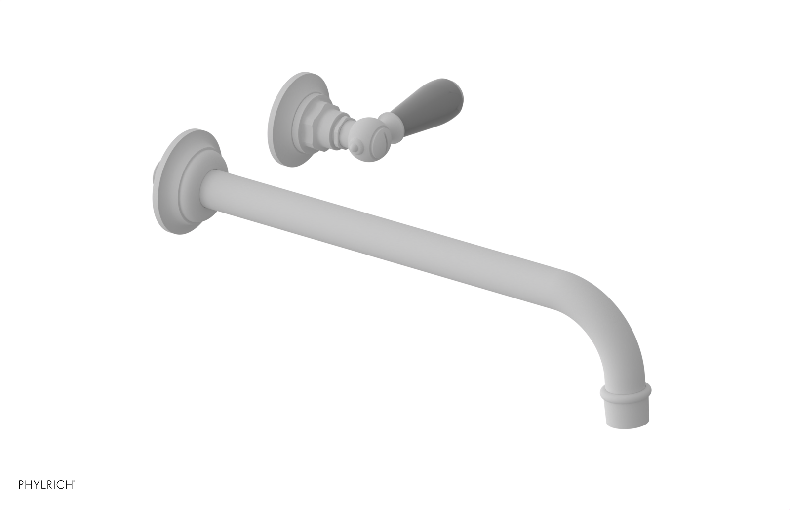 JAMESTOWN Single Handle Wall Lavatory Set - 12" Spout with "Grey" Accents 165-16-12