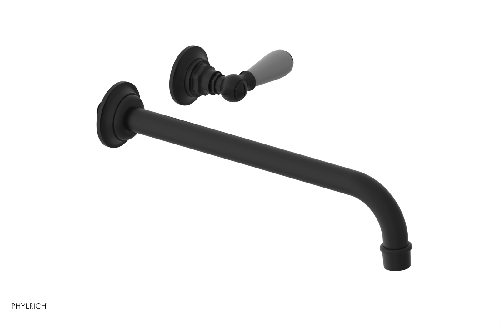 JAMESTOWN Single Handle Wall Lavatory Set - 12" Spout with "Grey" Accents 165-16-12