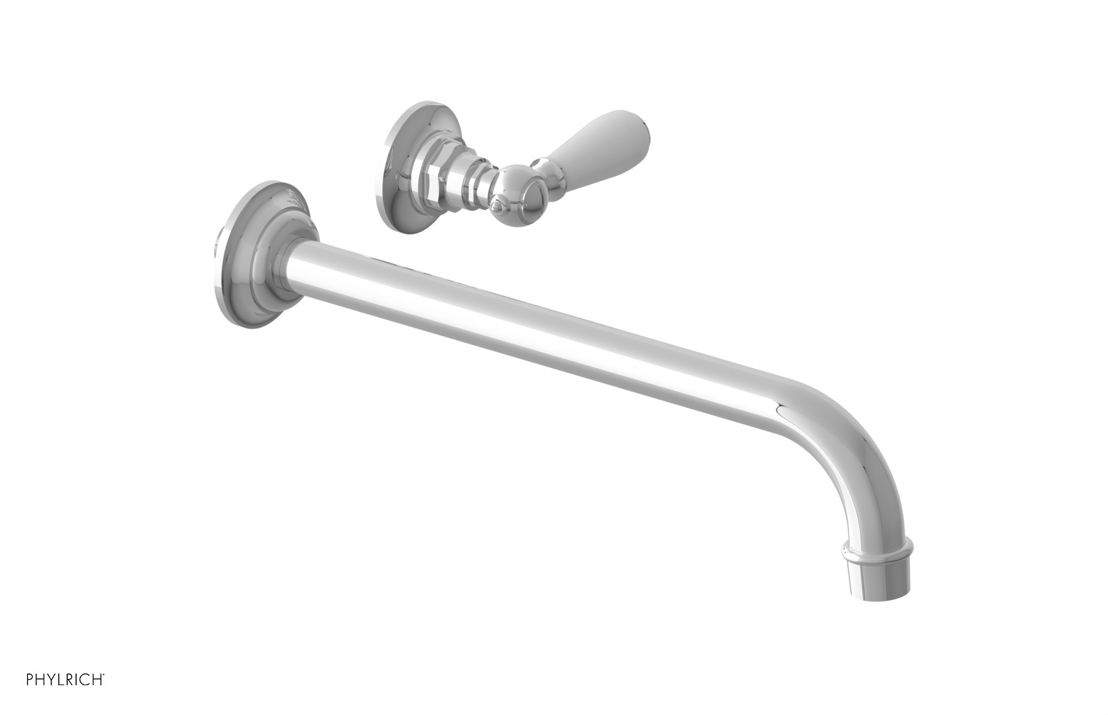 JAMESTOWN Single Handle Wall Lavatory Set - 12" Spout with "White" Accents 165-16-12