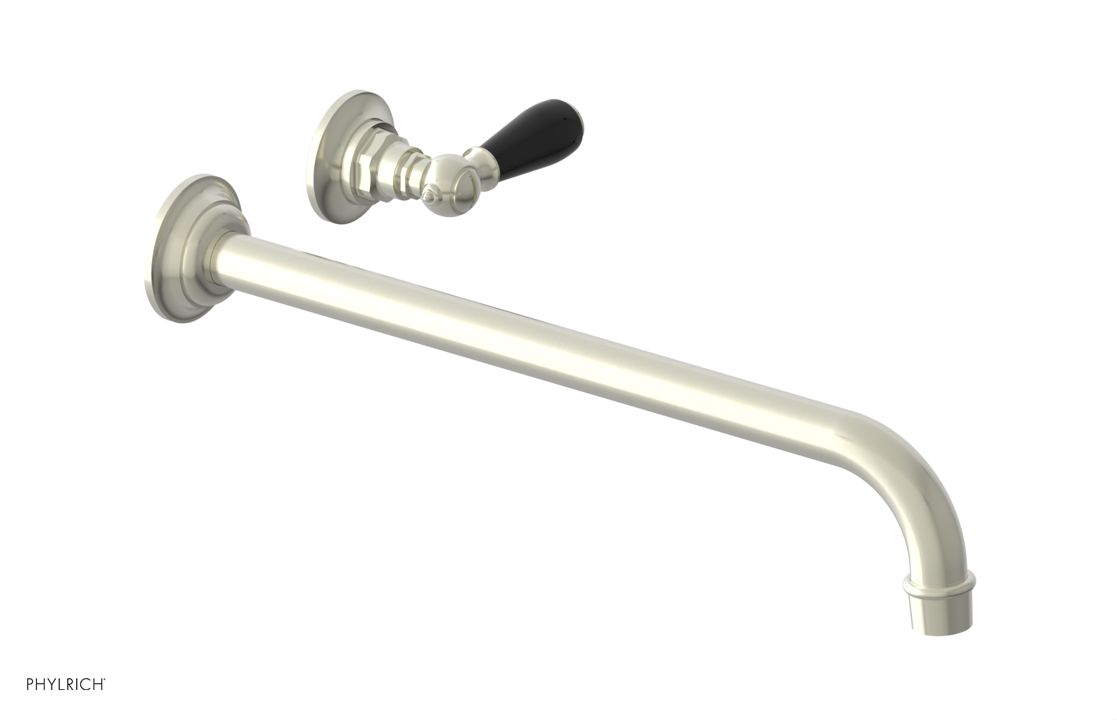 JAMESTOWN Single Handle Wall Lavatory Set - 14" Spout with "Black" Accents 165-16-14