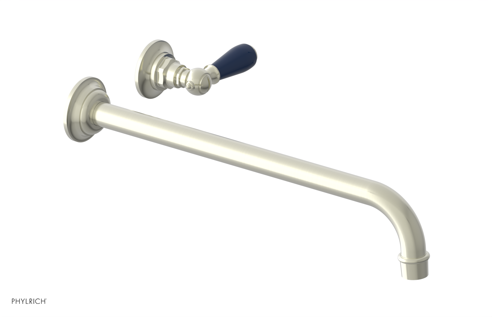 JAMESTOWN Single Handle Wall Lavatory Set - 14" Spout with "Navy Blue" Accents 165-16-14