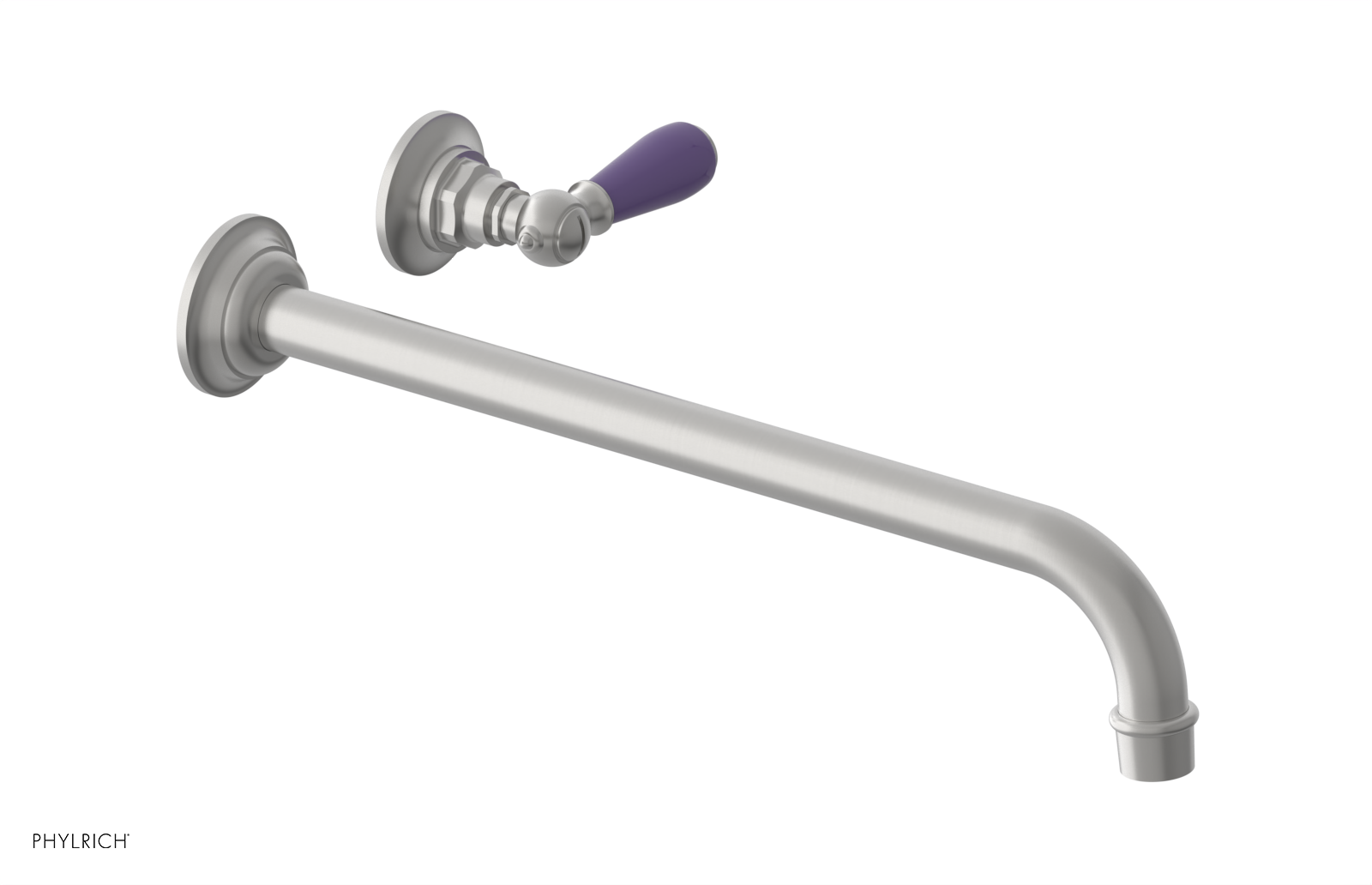 JAMESTOWN Single Handle Wall Lavatory Set - 14" Spout with "Purple" Accents 165-16-14