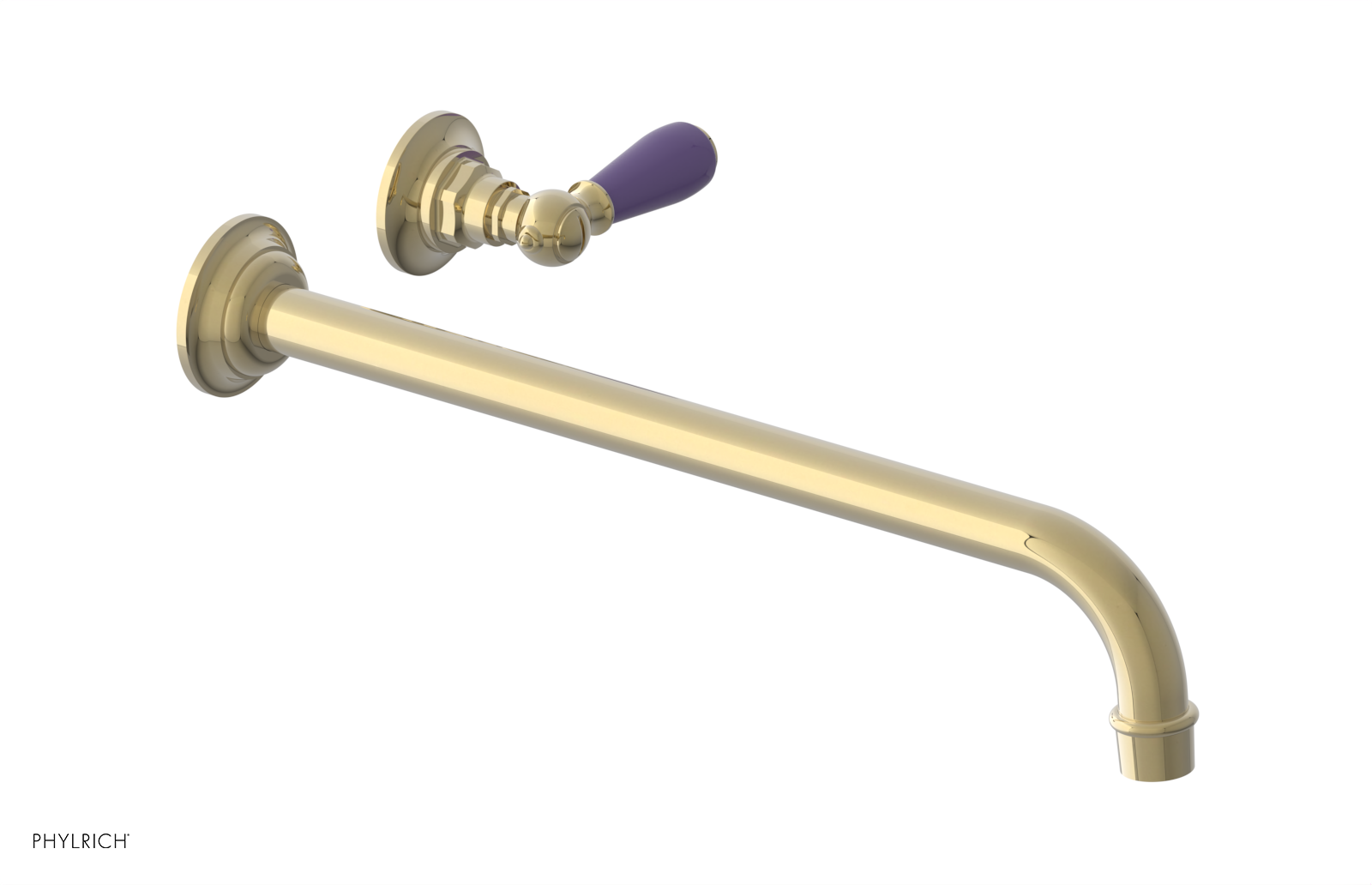 JAMESTOWN Single Handle Wall Lavatory Set - 14" Spout with "Purple" Accents 165-16-14