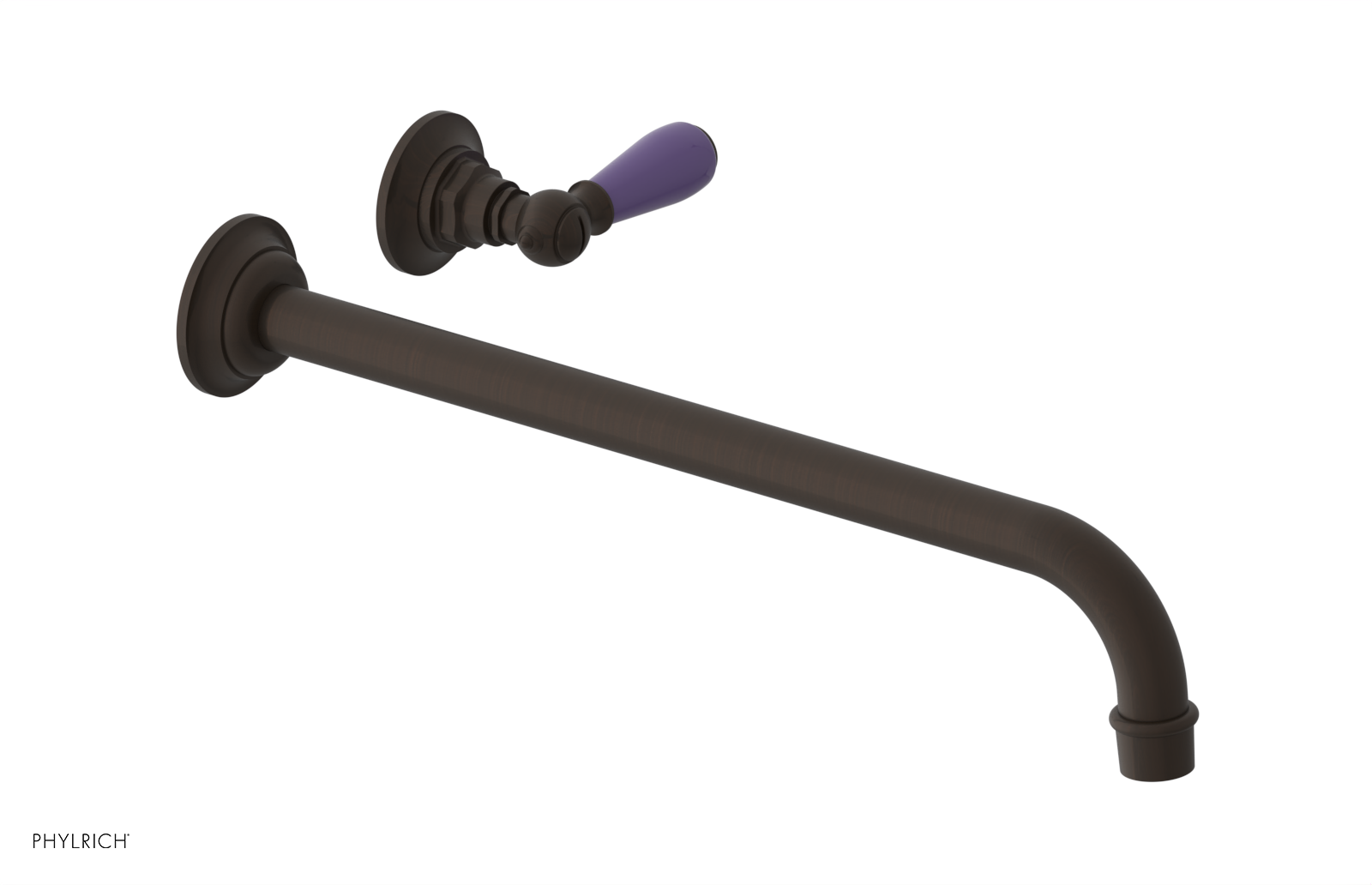 JAMESTOWN Single Handle Wall Lavatory Set - 14" Spout with "Purple" Accents 165-16-14