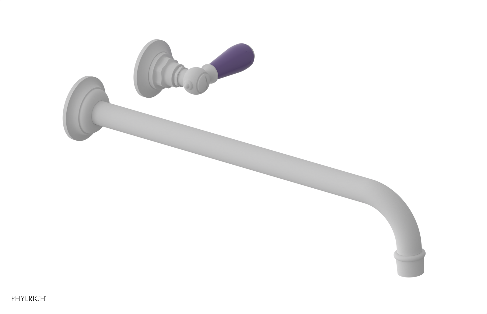 JAMESTOWN Single Handle Wall Lavatory Set - 14" Spout with "Purple" Accents 165-16-14