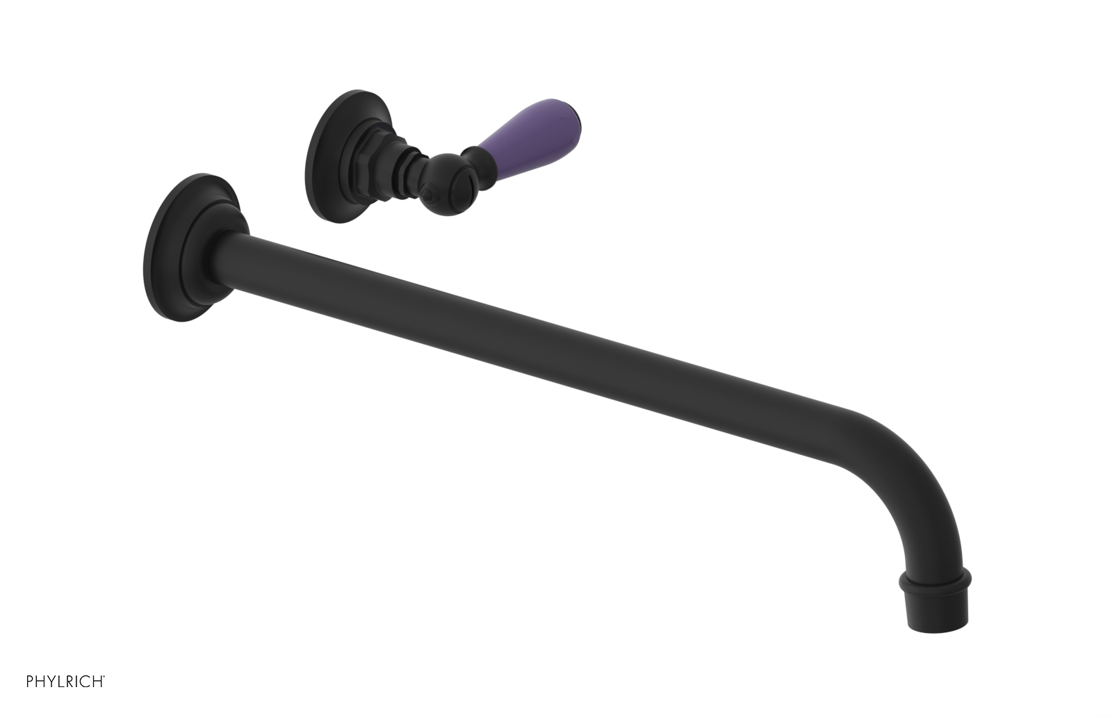 JAMESTOWN Single Handle Wall Lavatory Set - 14" Spout with "Purple" Accents 165-16-14