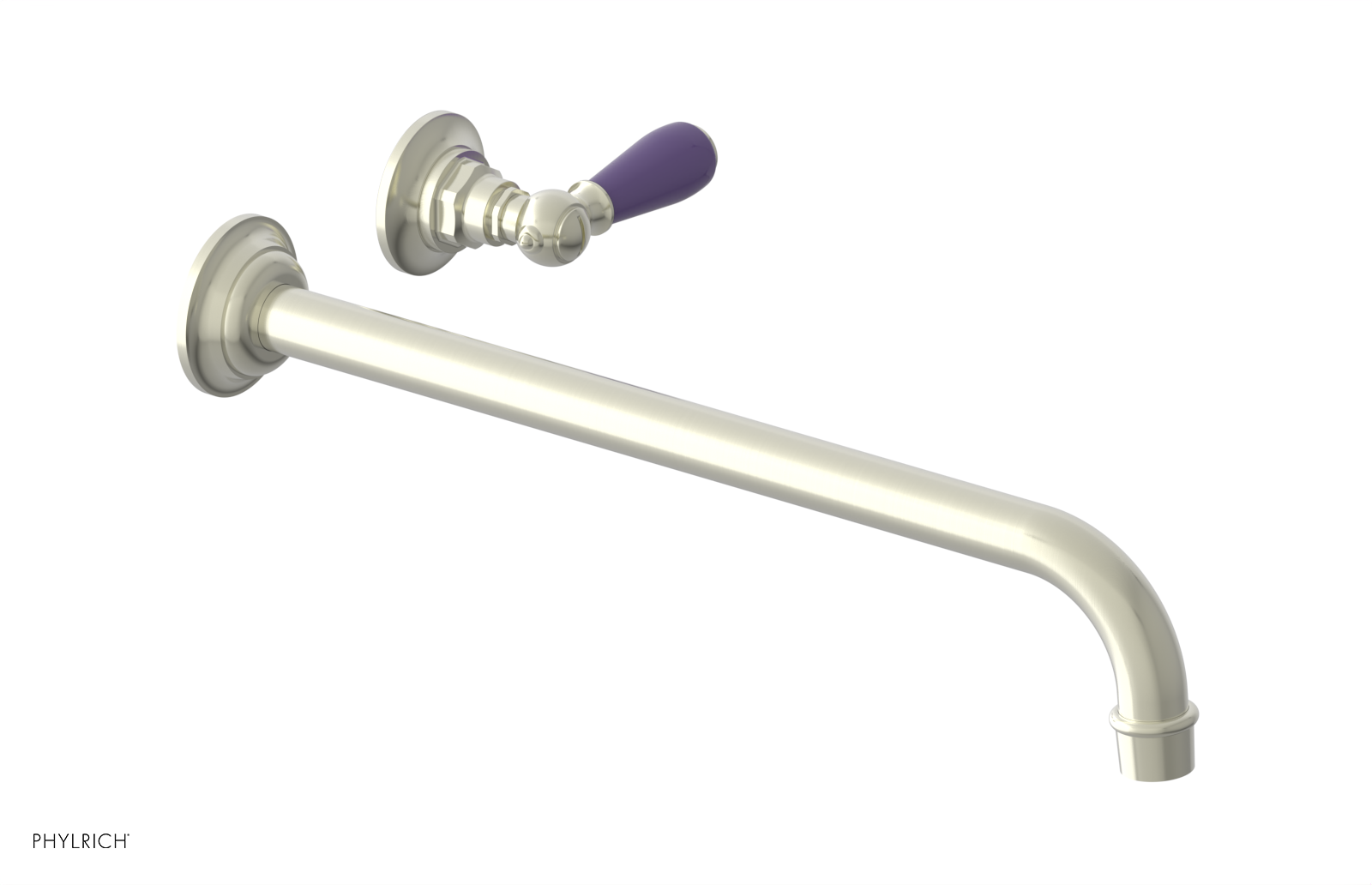 JAMESTOWN Single Handle Wall Lavatory Set - 14" Spout with "Purple" Accents 165-16-14