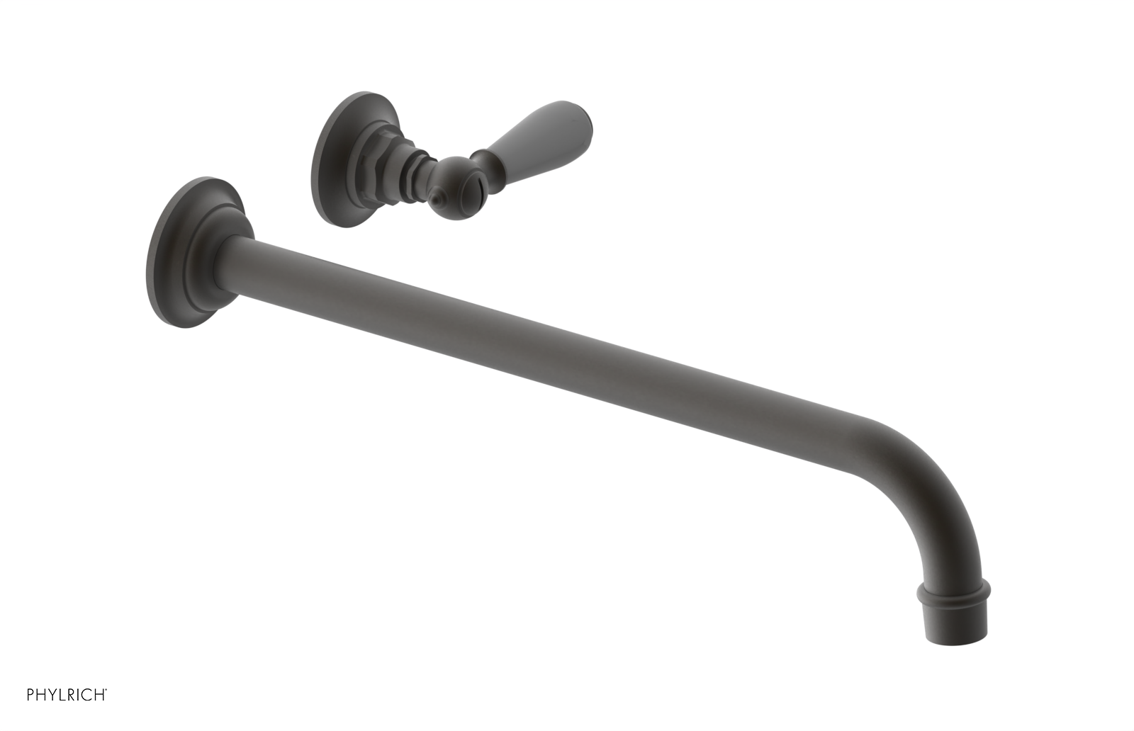 JAMESTOWN Single Handle Wall Lavatory Set - 14" Spout with "Grey" Accents 165-16-14