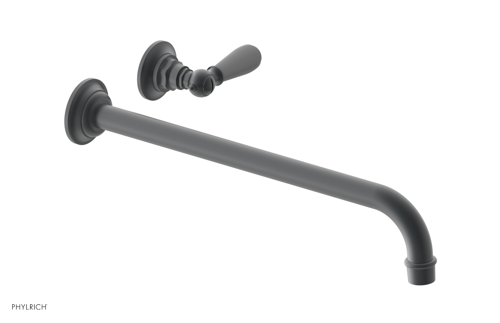 JAMESTOWN Single Handle Wall Lavatory Set - 14" Spout with "Grey" Accents 165-16-14