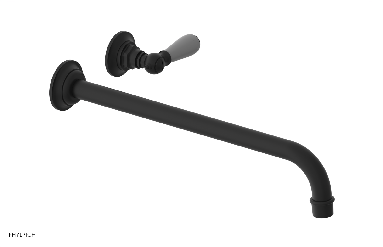 JAMESTOWN Single Handle Wall Lavatory Set - 14" Spout with "Grey" Accents 165-16-14