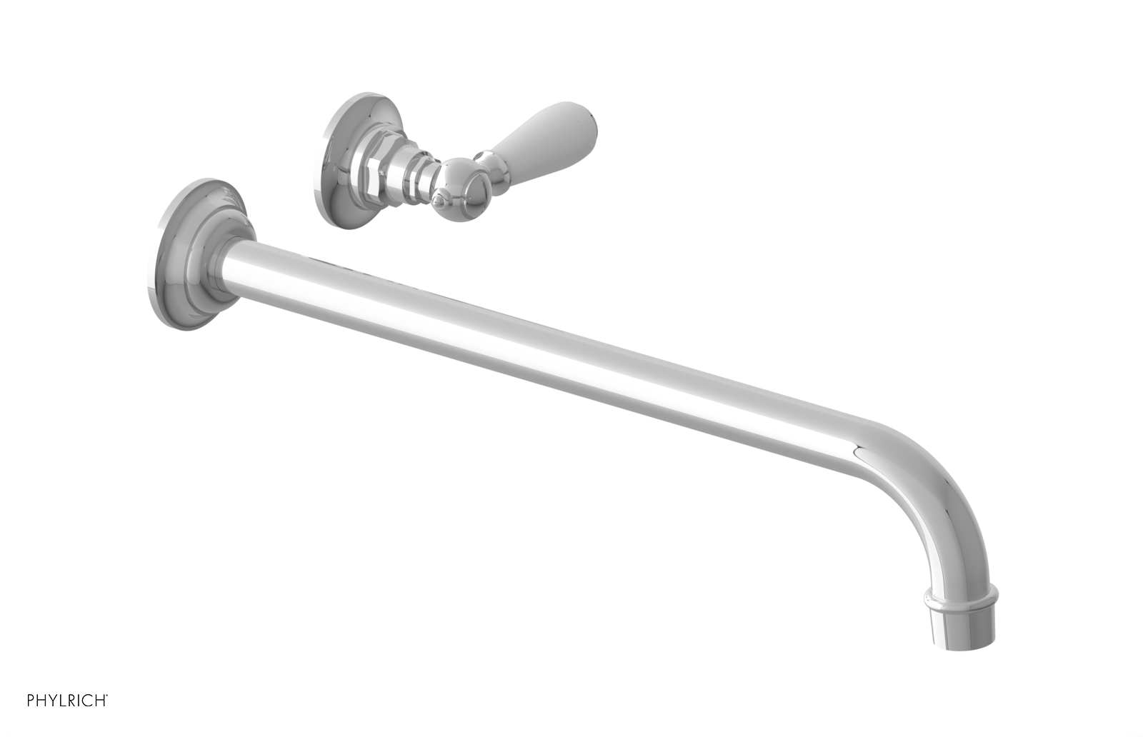 JAMESTOWN Single Handle Wall Lavatory Set - 14" Spout with "White" Accents 165-16-14