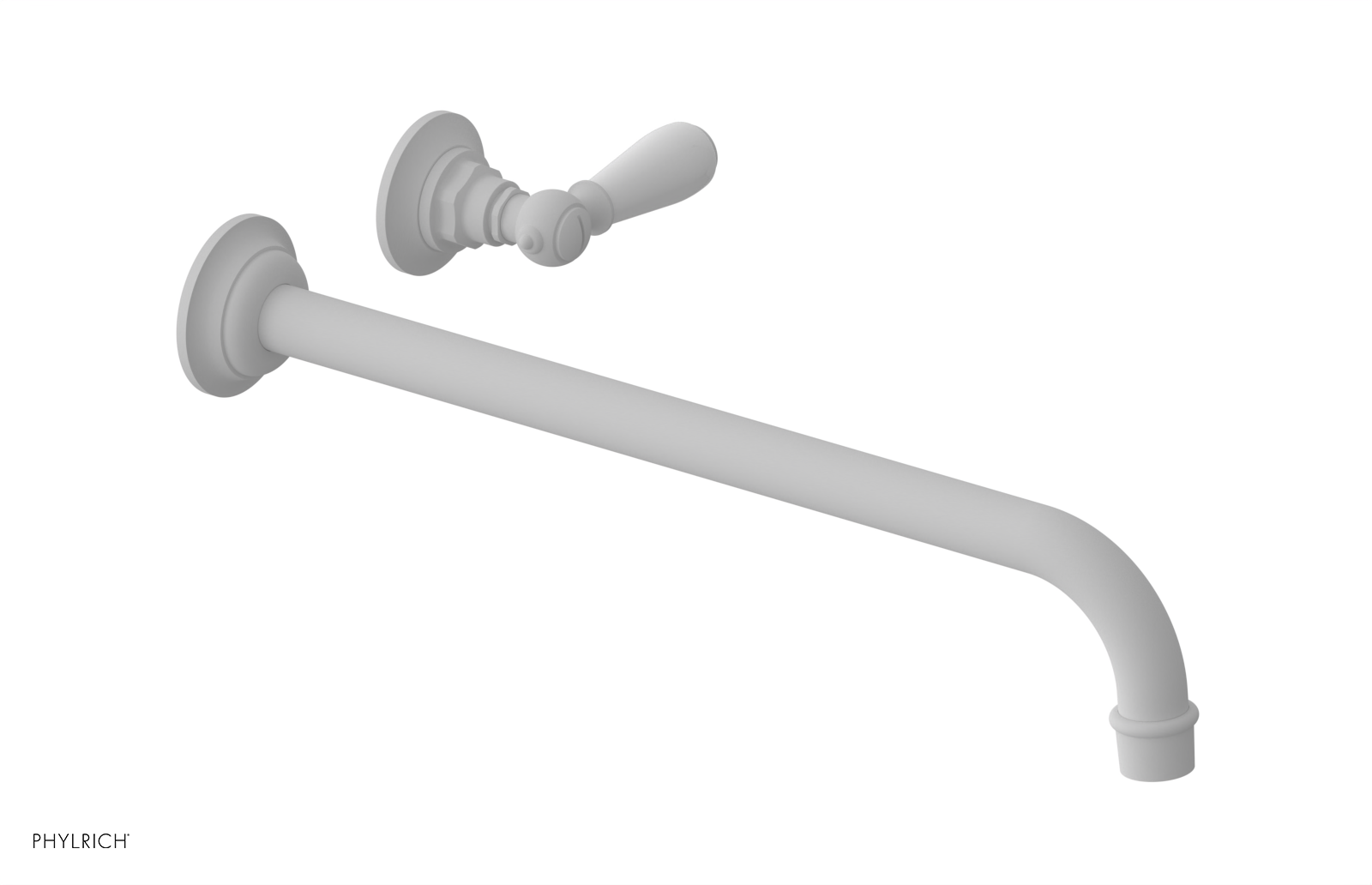 JAMESTOWN Single Handle Wall Lavatory Set - 14" Spout with "White" Accents 165-16-14