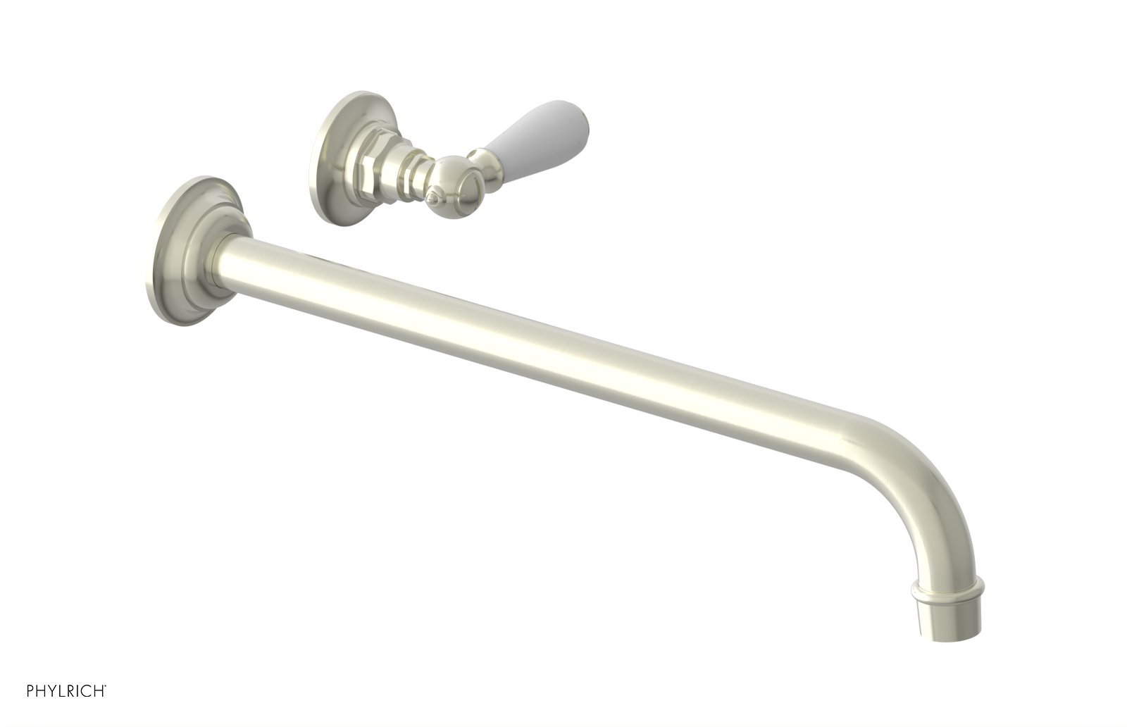 JAMESTOWN Single Handle Wall Lavatory Set - 14" Spout with "White" Accents 165-16-14