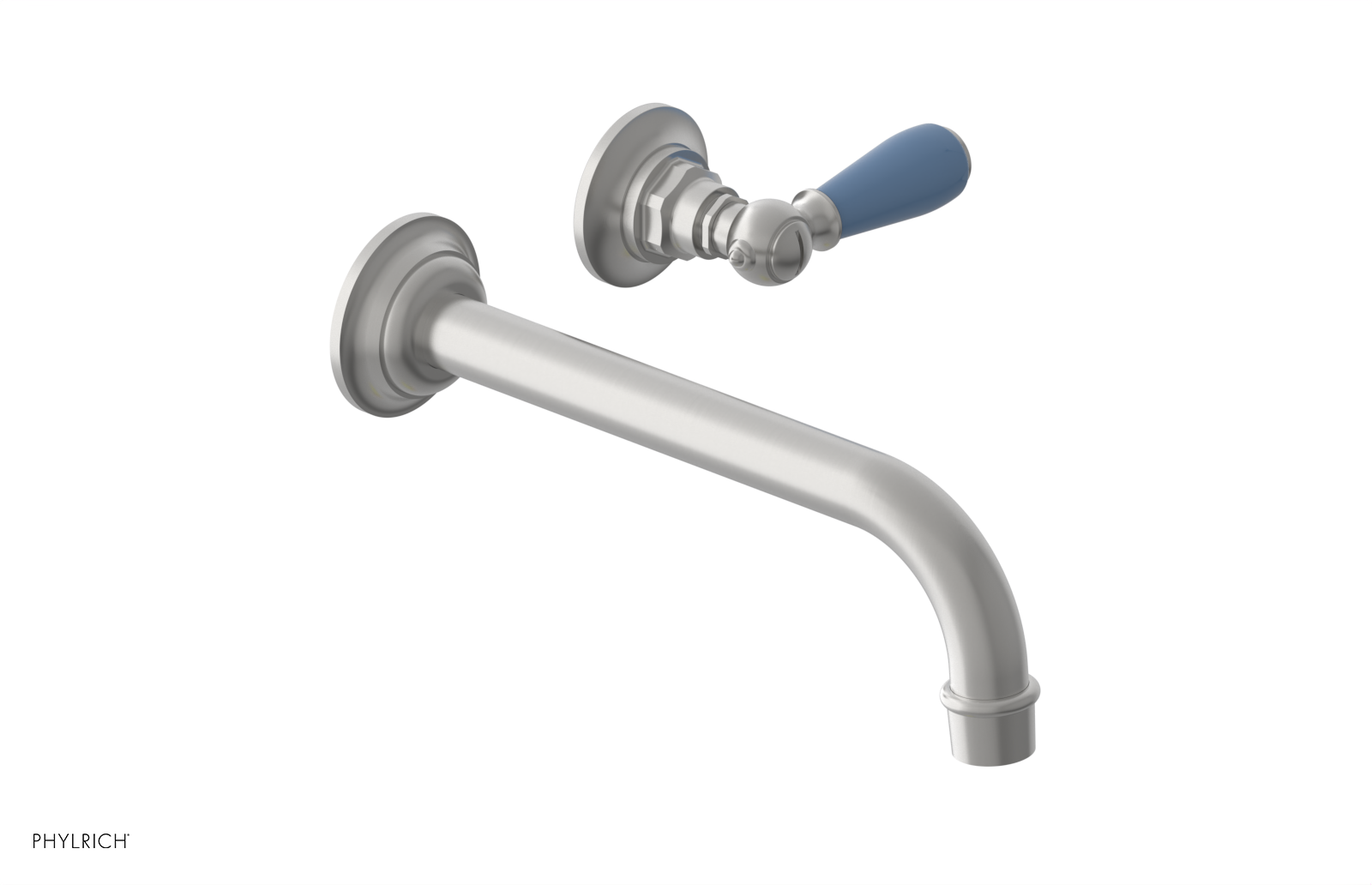 JAMESTOWN Single Handle Wall Lavatory Set with "Light Blue" Accents 165-16