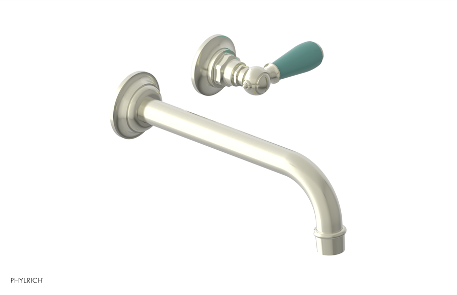 JAMESTOWN Single Handle Wall Lavatory Set with "Turqoise" Accents 165-16