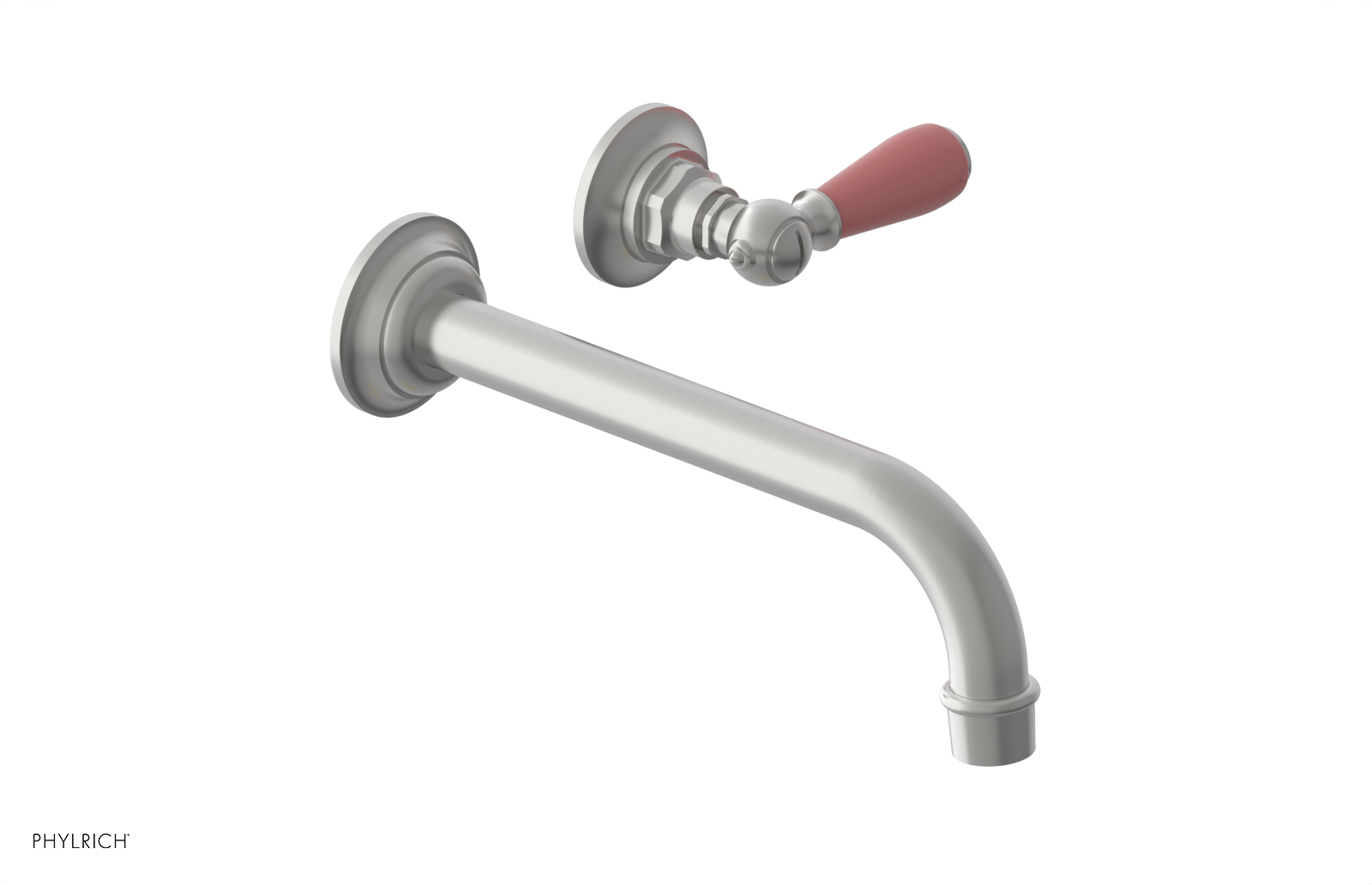 JAMESTOWN Single Handle Wall Lavatory Set with "Pink" Accents 165-16