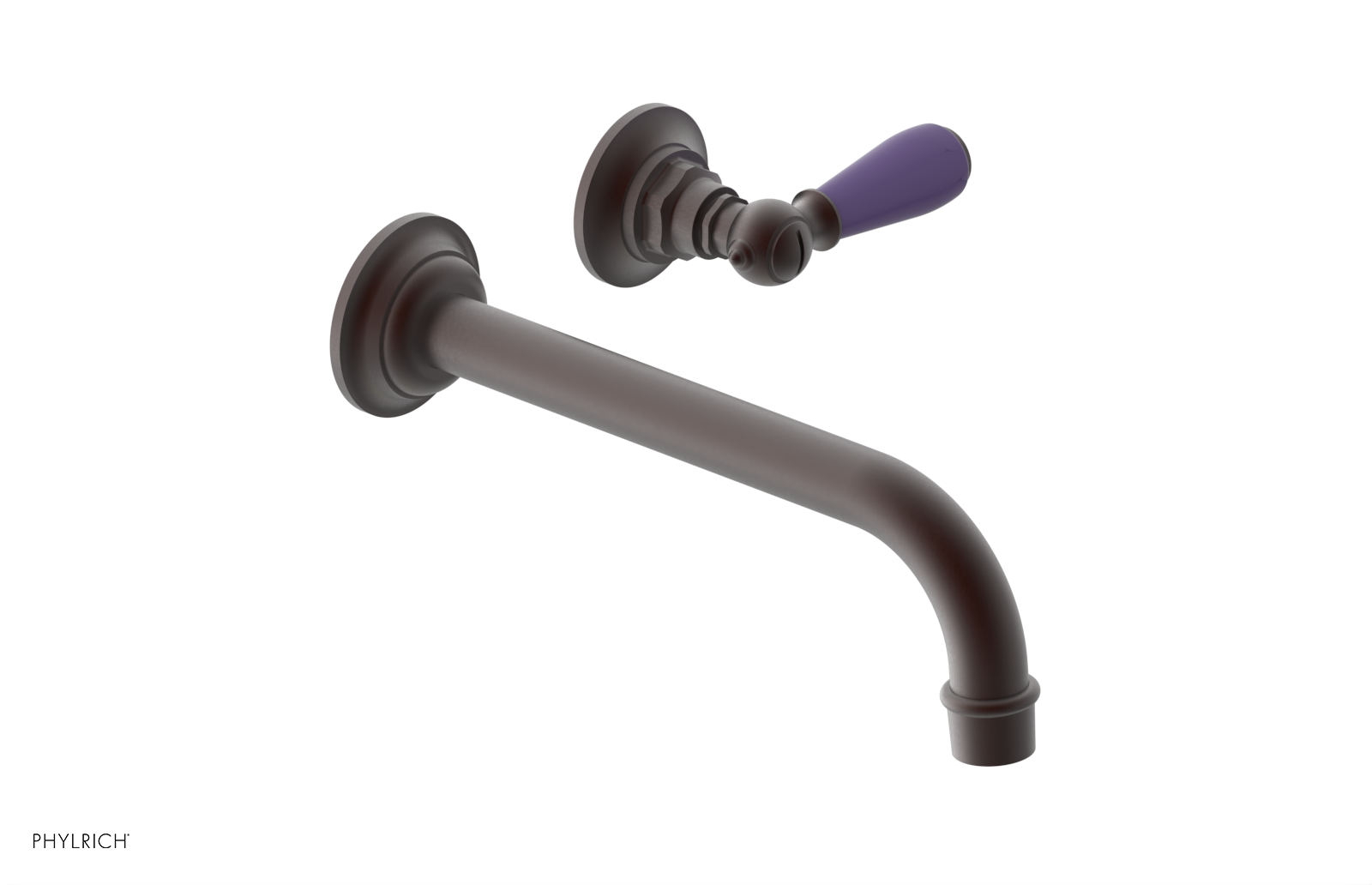 JAMESTOWN Single Handle Wall Lavatory Set with "Purple" Accents 165-16