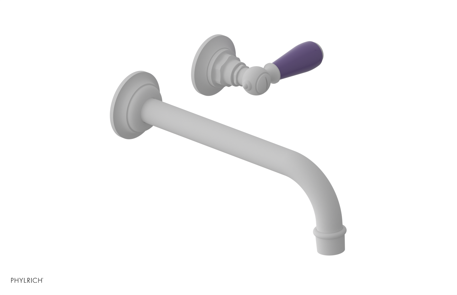 JAMESTOWN Single Handle Wall Lavatory Set with "Purple" Accents 165-16