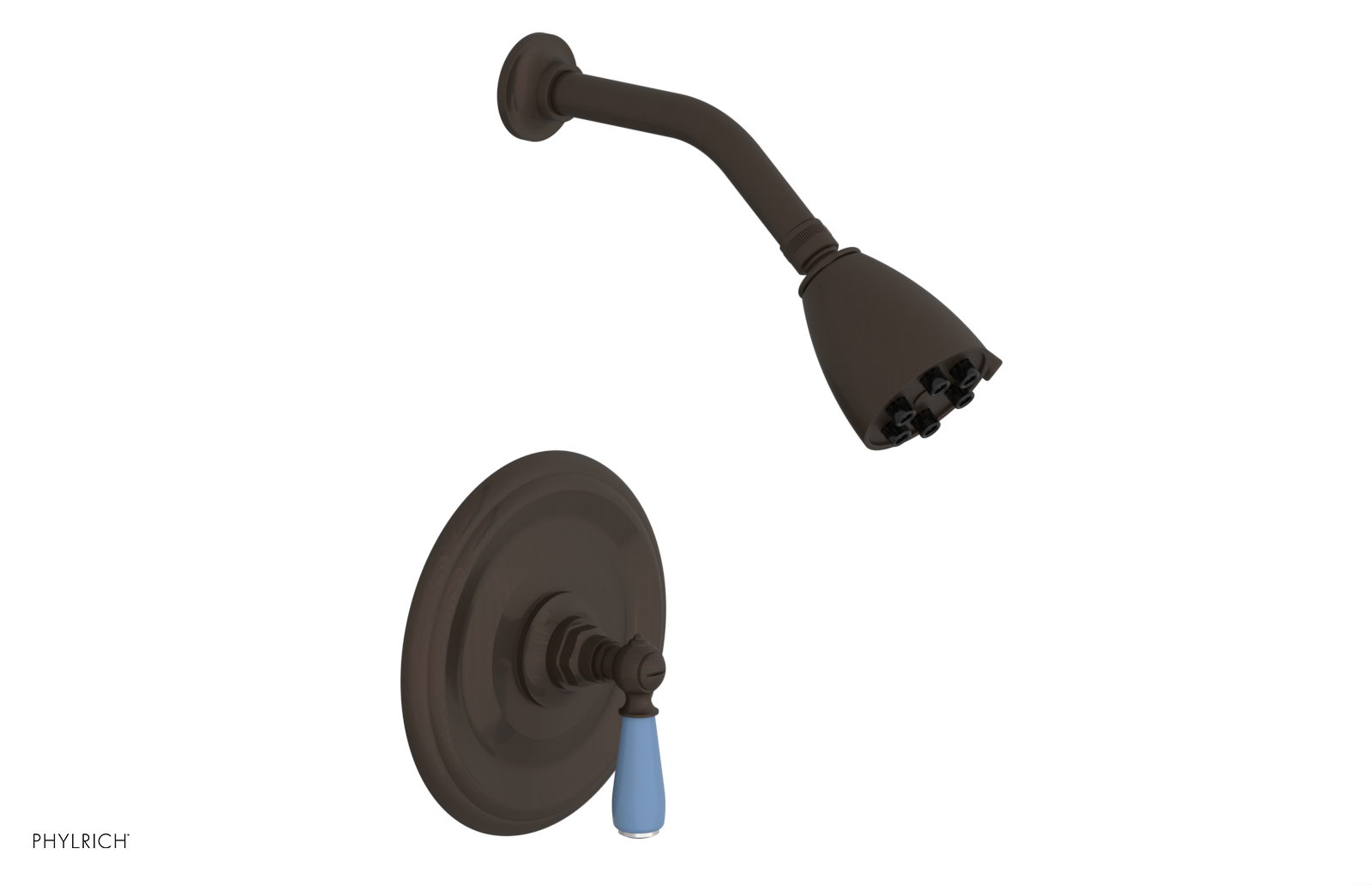 JAMESTOWN - Pressure Balance Shower Set - Lever Handle with "Light Blue" Accents 165-22