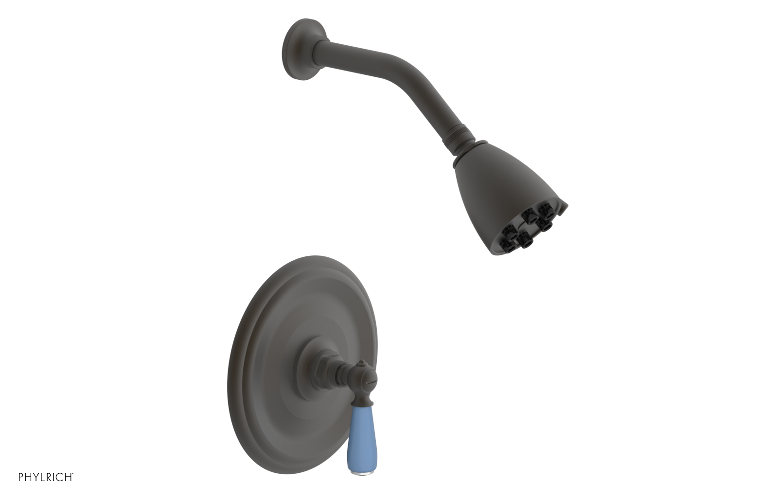 JAMESTOWN - Pressure Balance Shower Set - Lever Handle with "Light Blue" Accents 165-22