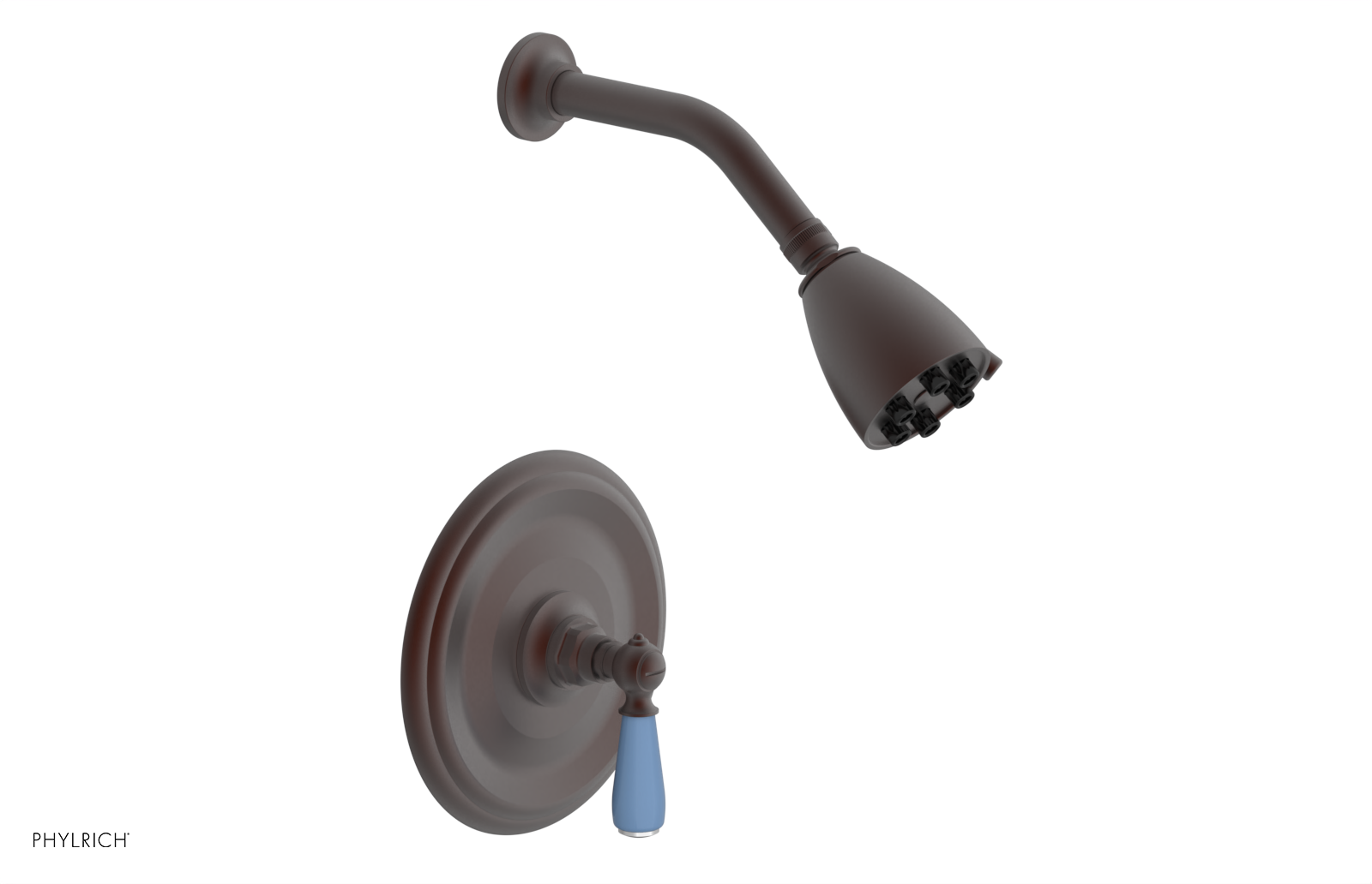 JAMESTOWN - Pressure Balance Shower Set - Lever Handle with "Light Blue" Accents 165-22