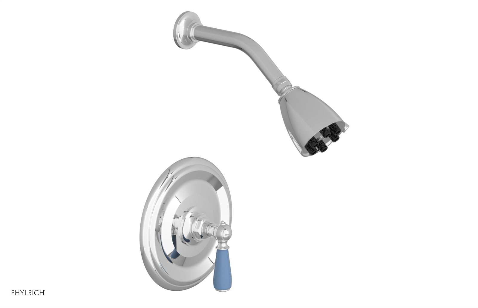 JAMESTOWN - Pressure Balance Shower Set - Lever Handle with "Light Blue" Accents 165-22