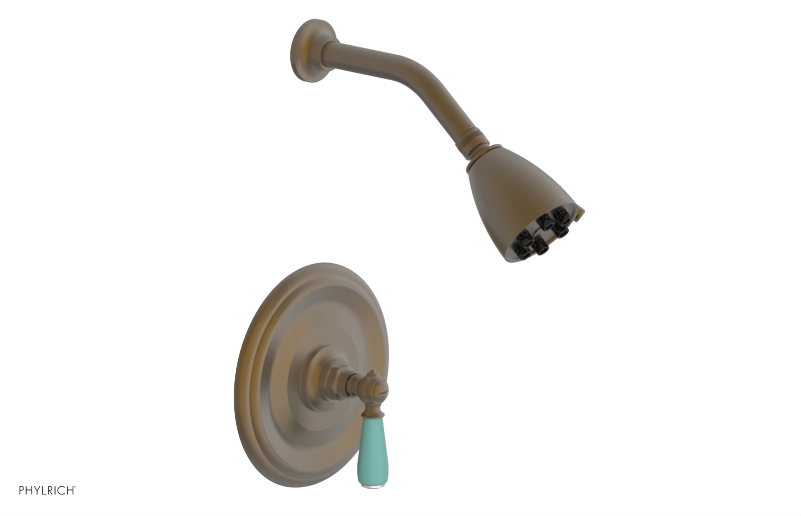 JAMESTOWN - Pressure Balance Shower Set - Lever Handle with "Turqoise" Accents 165-22