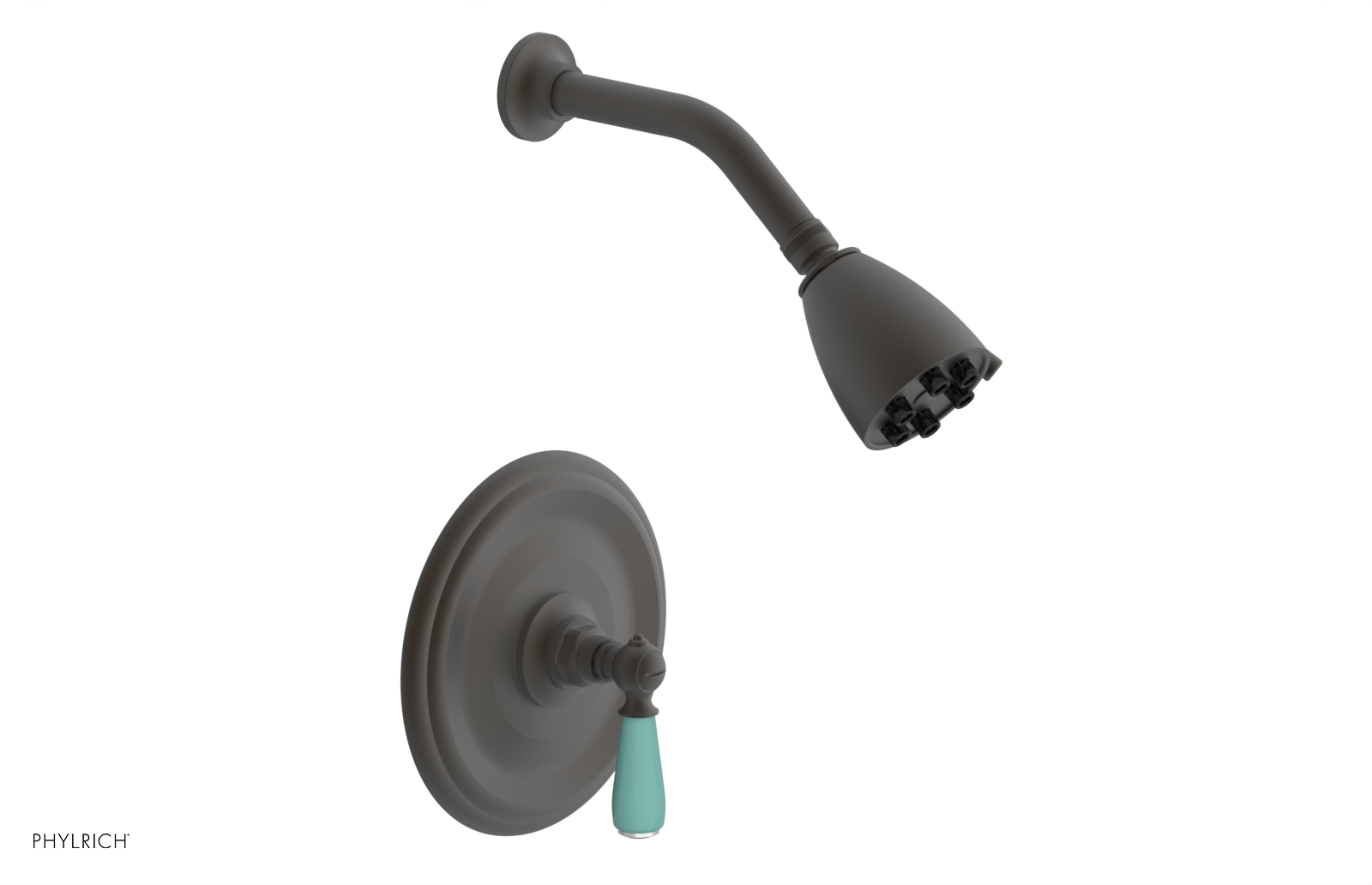JAMESTOWN - Pressure Balance Shower Set - Lever Handle with "Turqoise" Accents 165-22