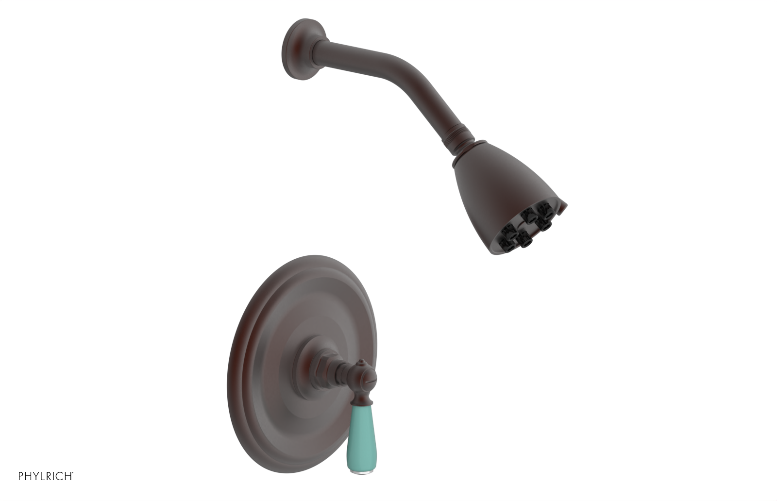 JAMESTOWN - Pressure Balance Shower Set - Lever Handle with "Turqoise" Accents 165-22
