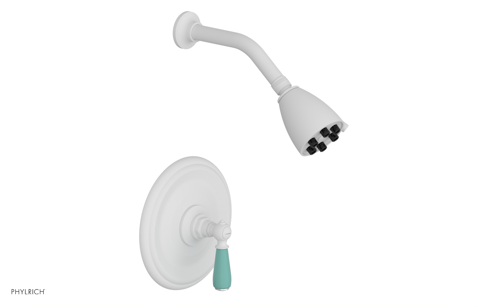 JAMESTOWN - Pressure Balance Shower Set - Lever Handle with "Turqoise" Accents 165-22
