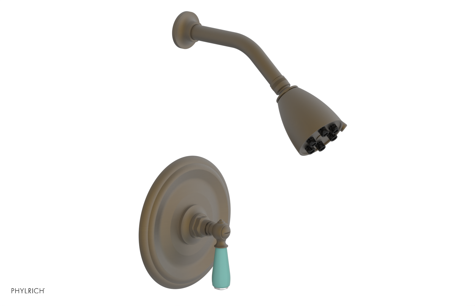 JAMESTOWN - Pressure Balance Shower Set - Lever Handle with "Turqoise" Accents 165-22