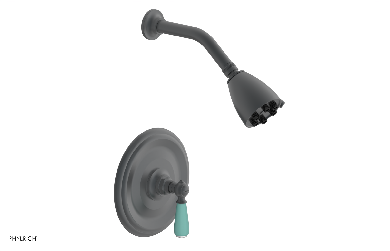 JAMESTOWN - Pressure Balance Shower Set - Lever Handle with "Turqoise" Accents 165-22