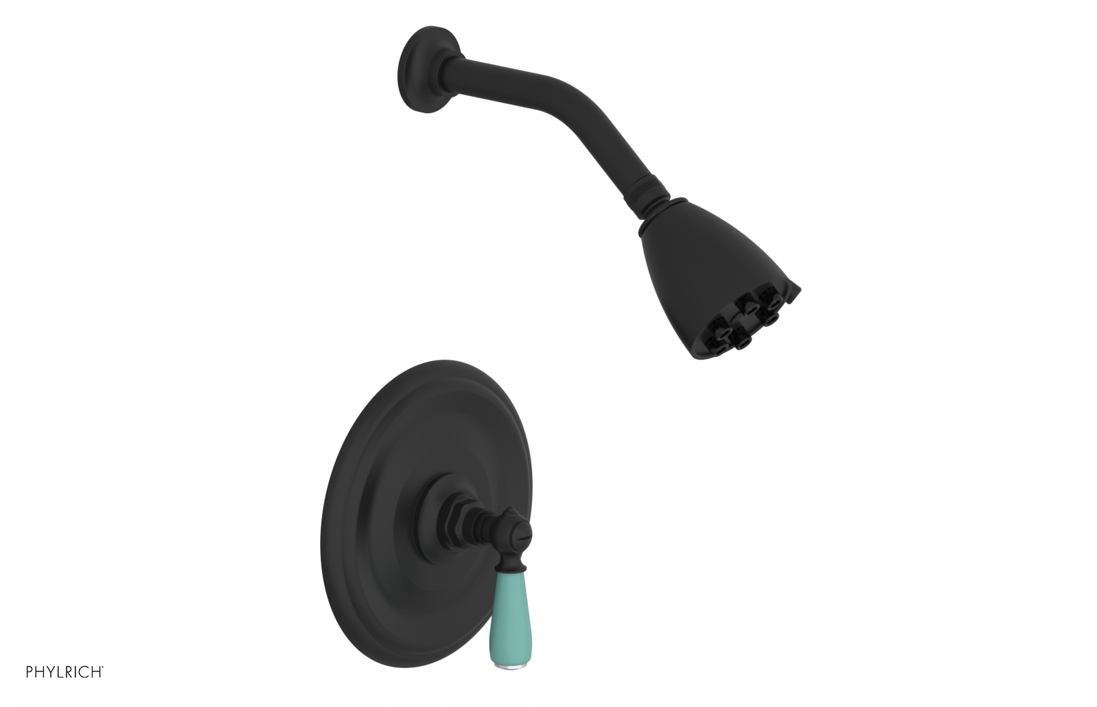 JAMESTOWN - Pressure Balance Shower Set - Lever Handle with "Turqoise" Accents 165-22