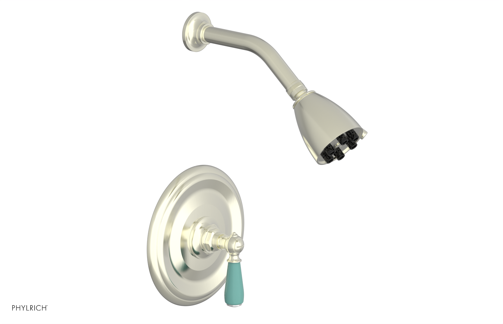 JAMESTOWN - Pressure Balance Shower Set - Lever Handle with "Turqoise" Accents 165-22