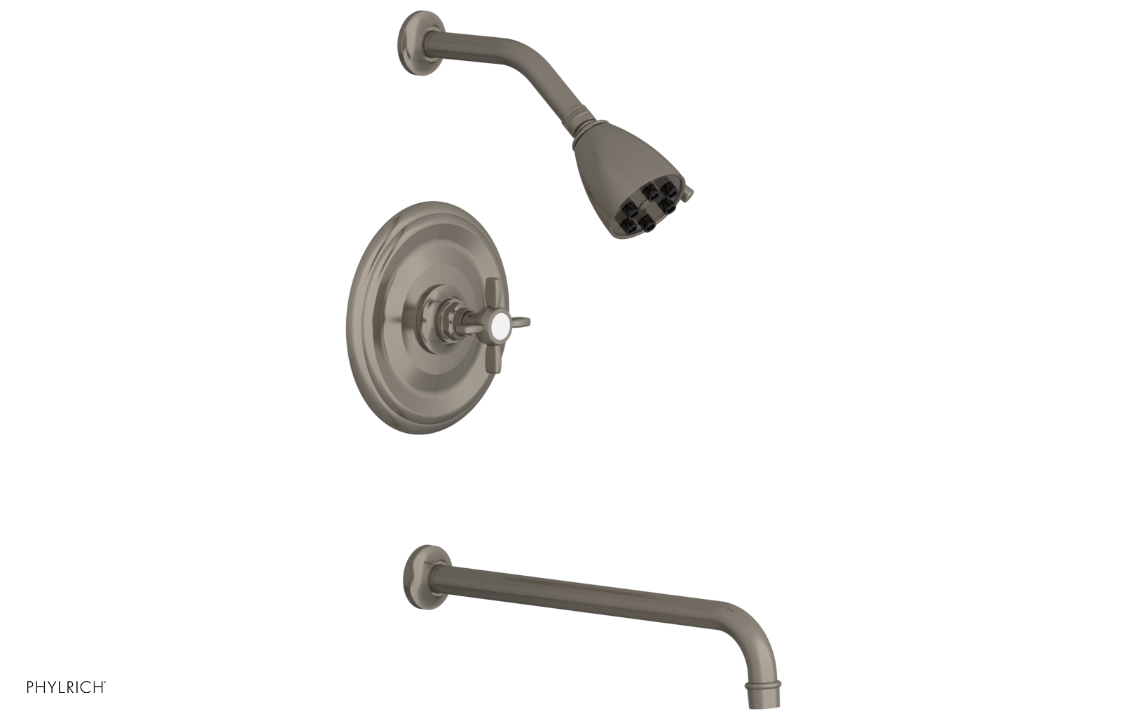 JAMESTOWN - 14" Pressure Balance Tub & Shower Set - Cross Handle 165-26-14