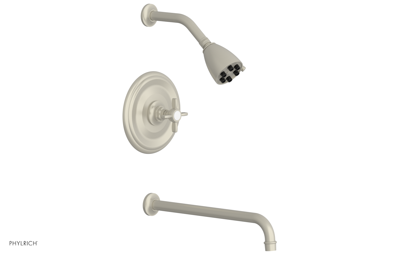 JAMESTOWN - 14" Pressure Balance Tub & Shower Set - Cross Handle 165-26-14