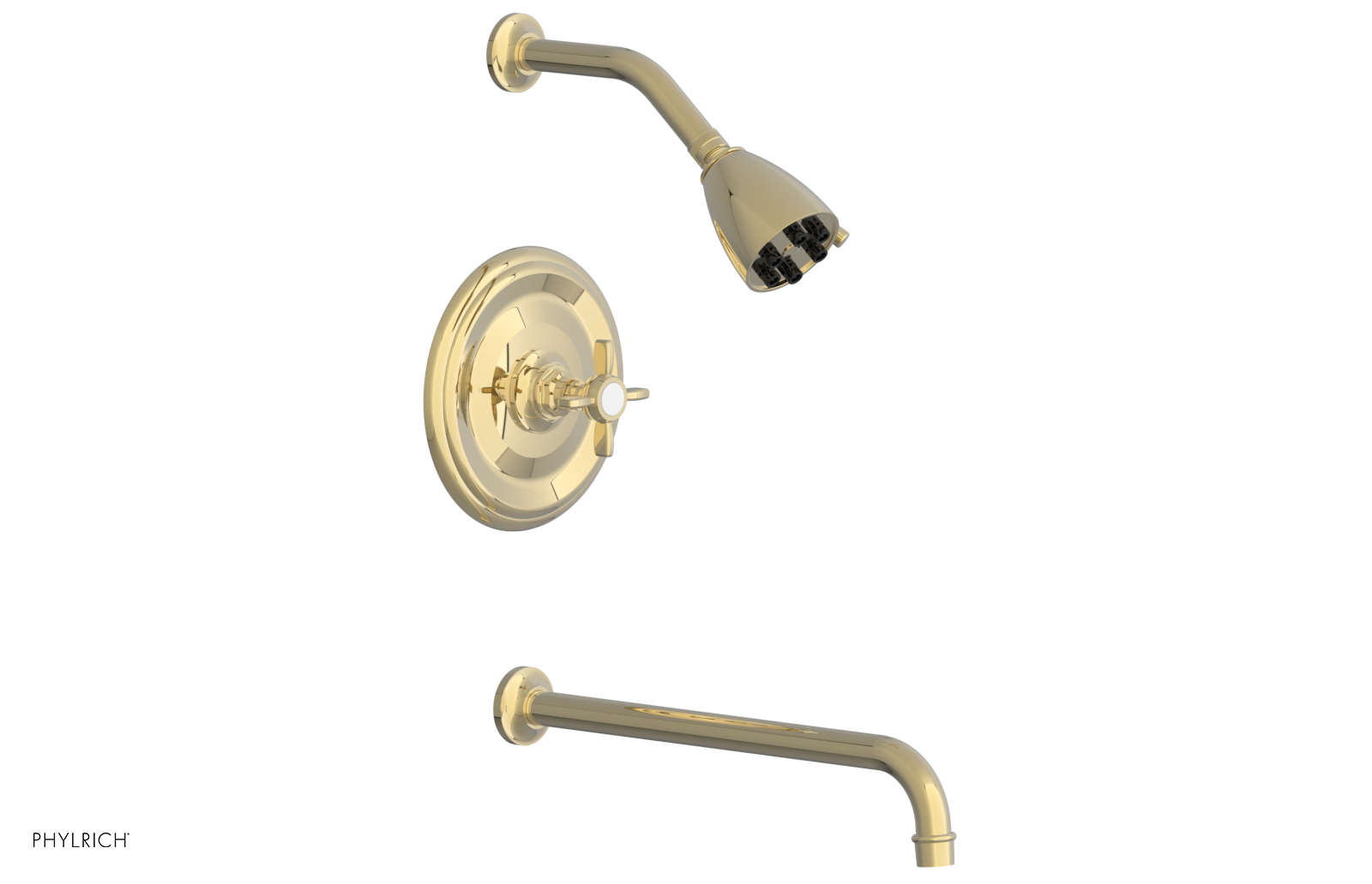 JAMESTOWN - 14" Pressure Balance Tub & Shower Set - Cross Handle 165-26-14