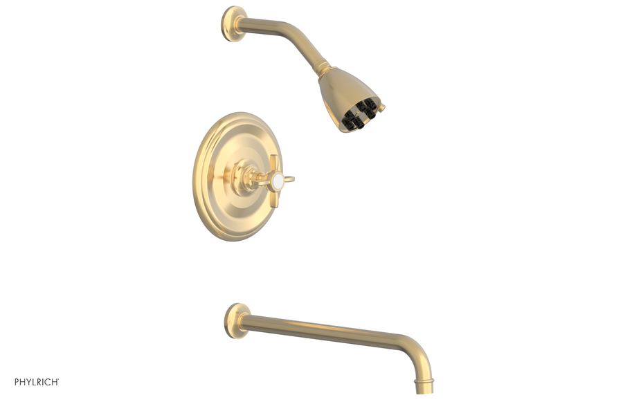 JAMESTOWN - 14" Pressure Balance Tub & Shower Set - Cross Handle 165-26-14