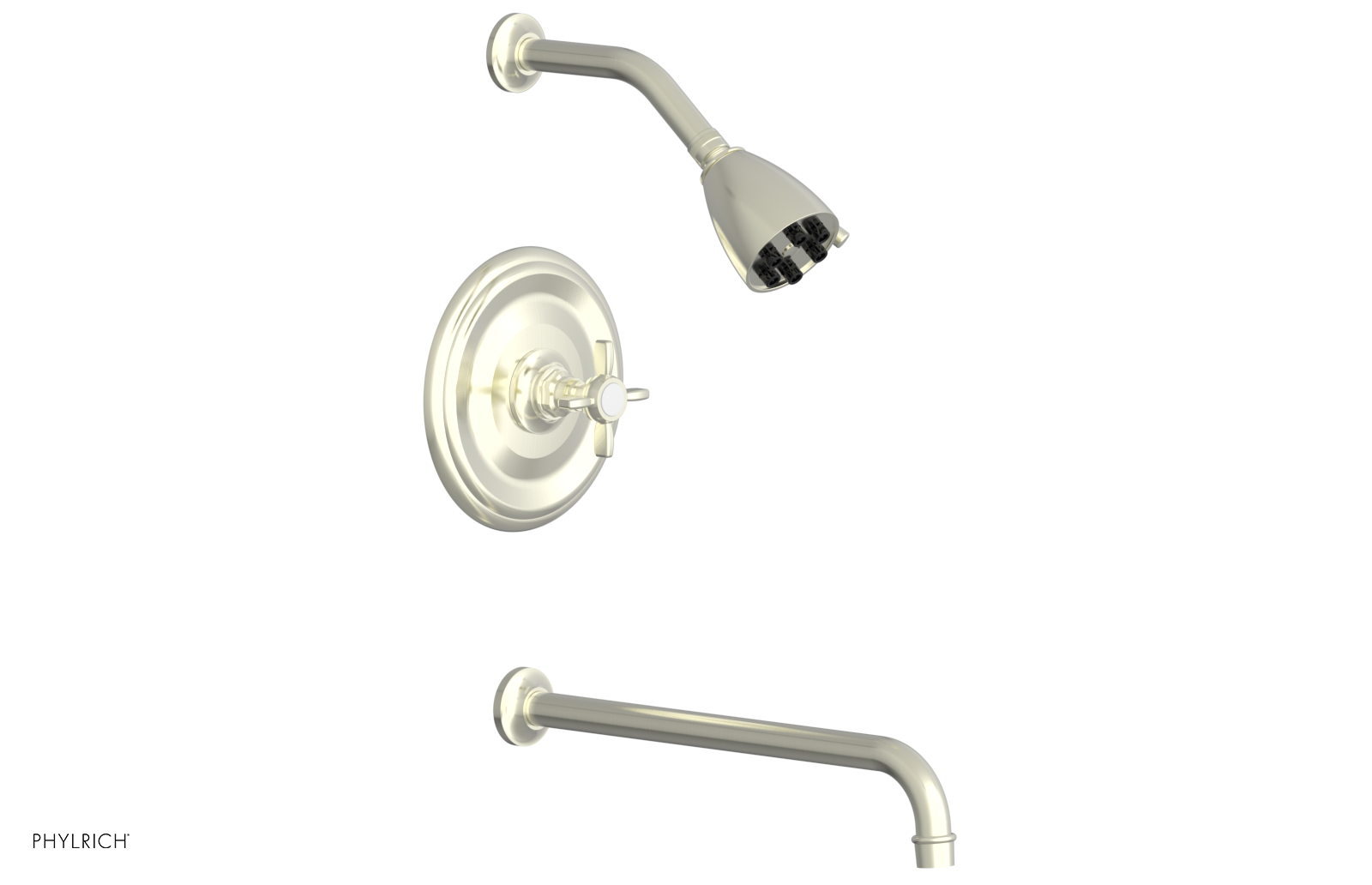 JAMESTOWN - 14" Pressure Balance Tub & Shower Set - Cross Handle 165-26-14