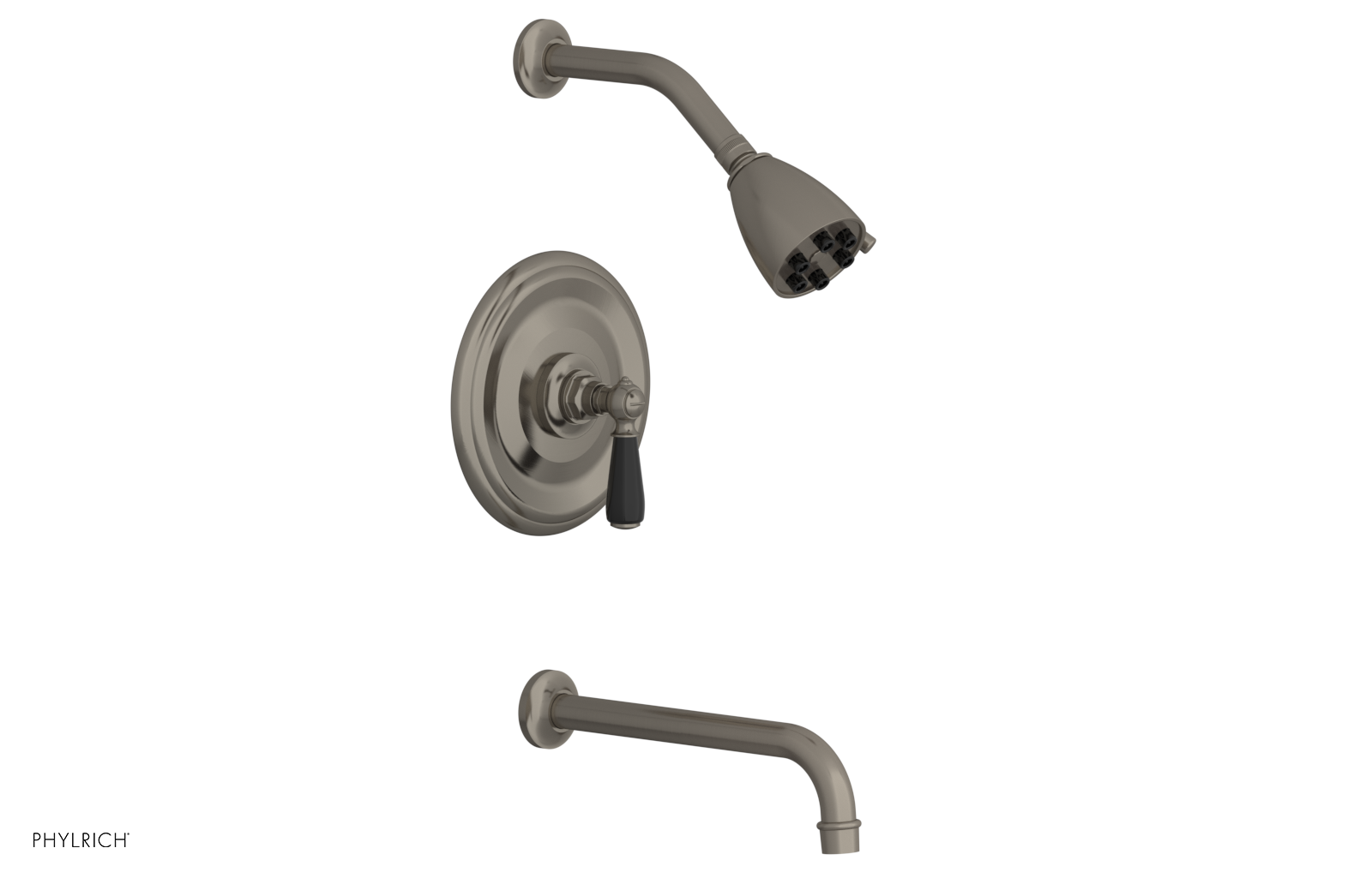 JAMESTOWN - 10" Pressure Balance Tub & Shower Set - Lever Handle with "Black" Accents 165-27-10